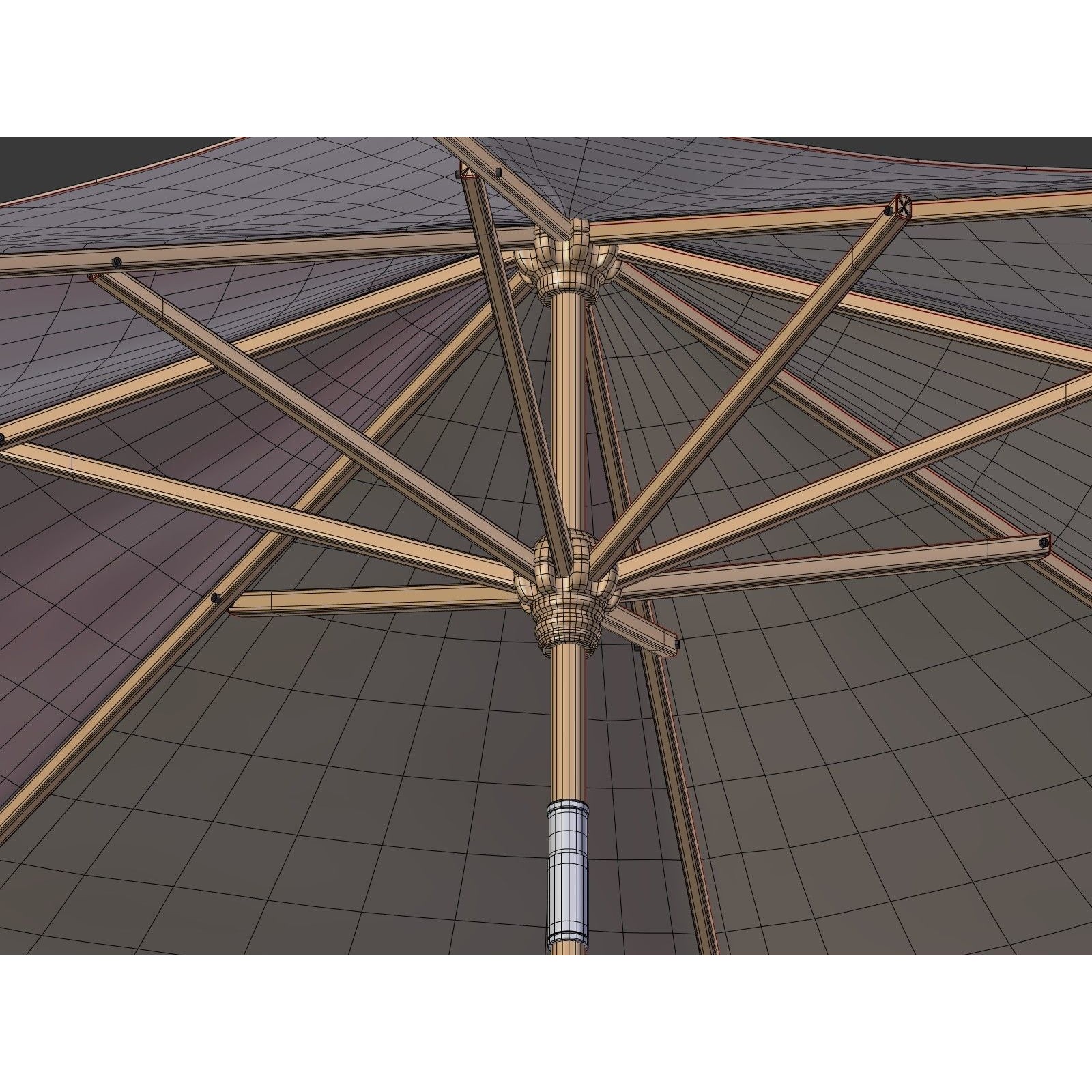 Umbrella Patio Parasol - Low-Poly Game-Ready 3D Model - View 13