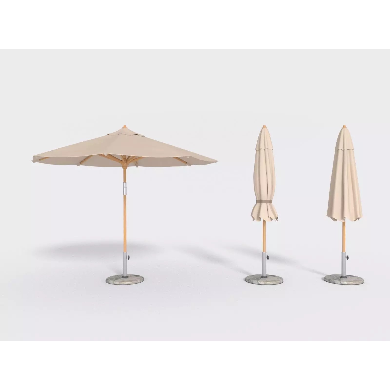 Umbrella Patio Parasol - Low-Poly Game-Ready 3D Model - View 2