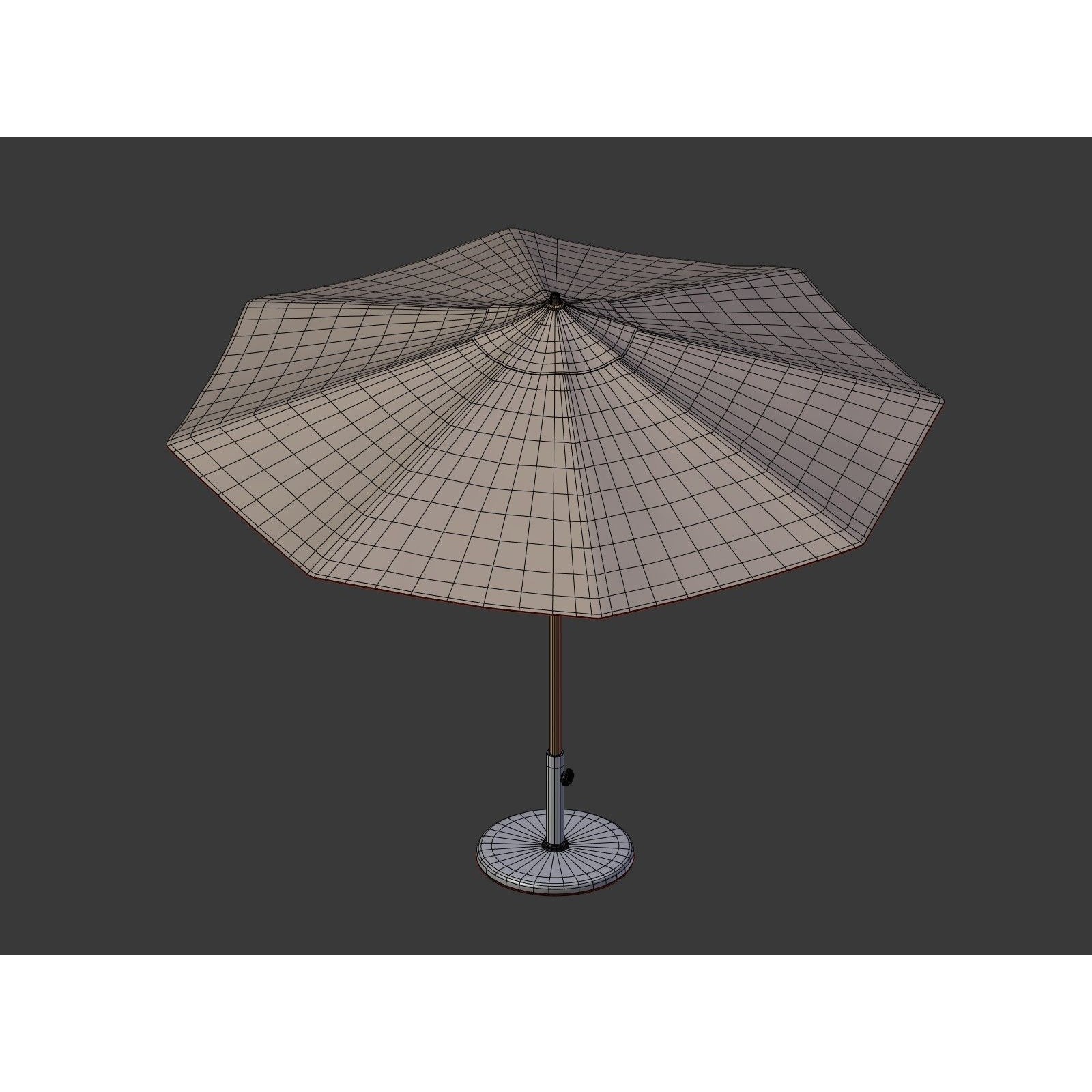Umbrella Patio Parasol - Low-Poly Game-Ready 3D Model - View 9