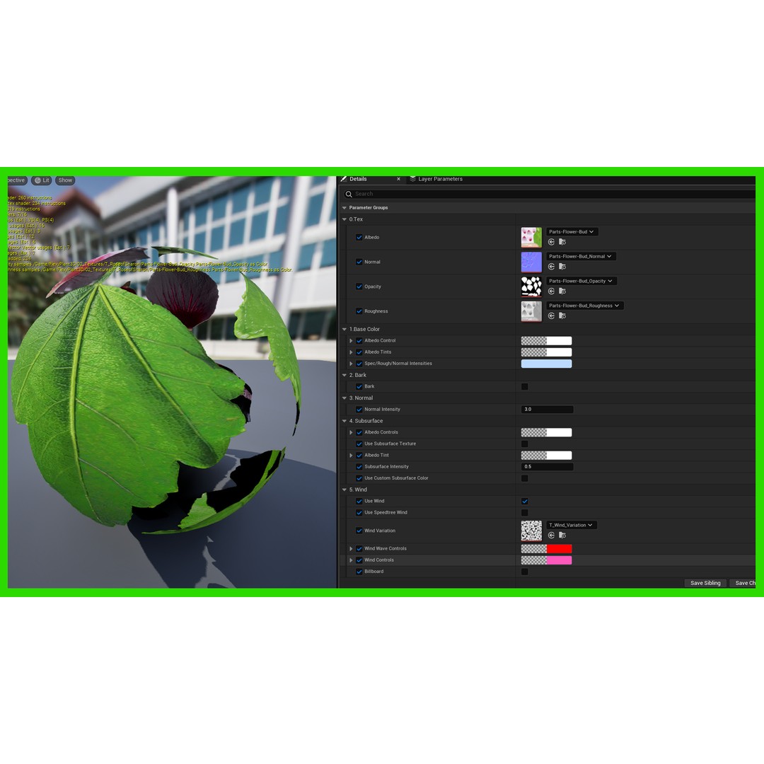 Foliage Material 3D Model – Unreal Engine 5 Optimized Asset - View 7