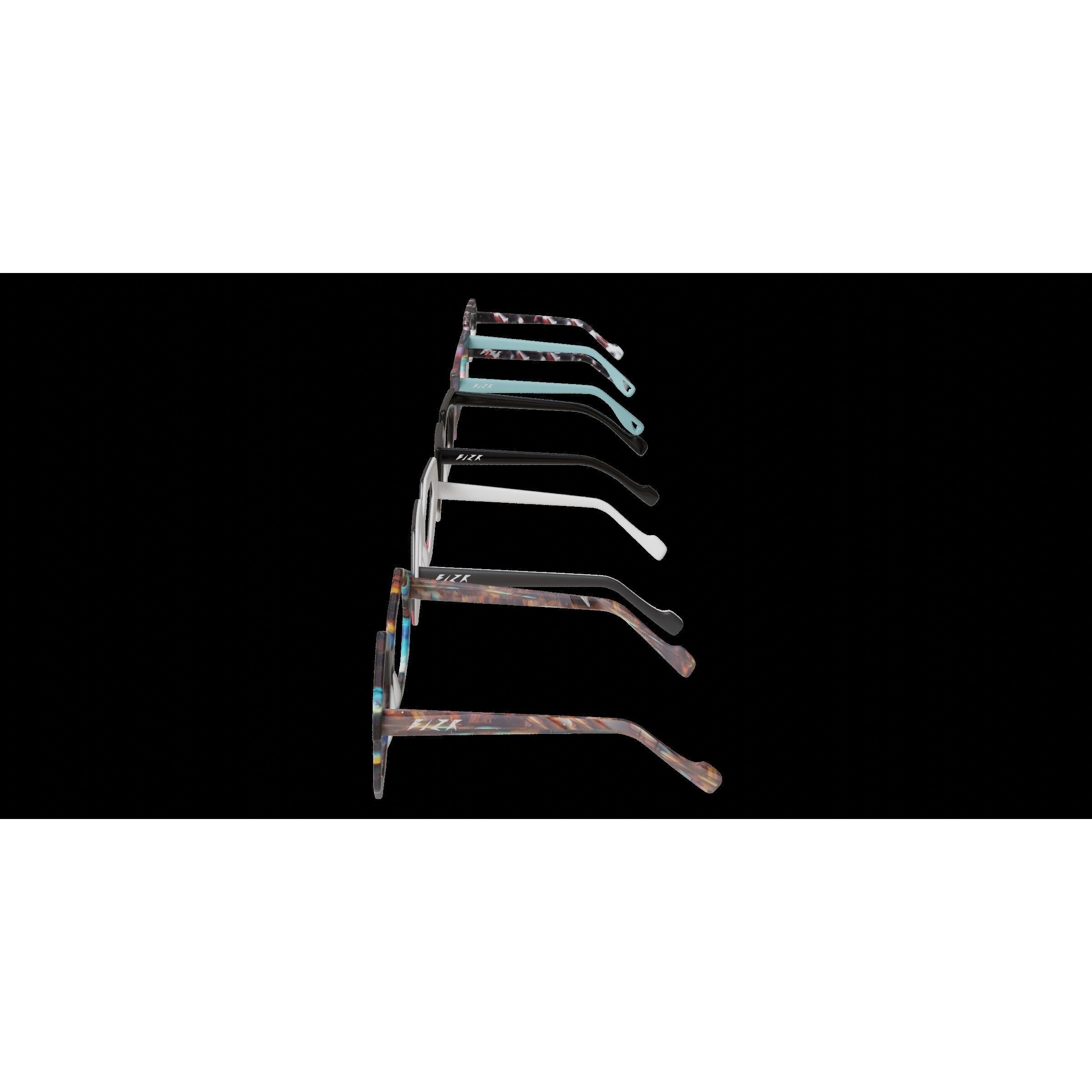 Set Of Colorful Glasses - Low-Poly Game-Ready 3D Model - View 3