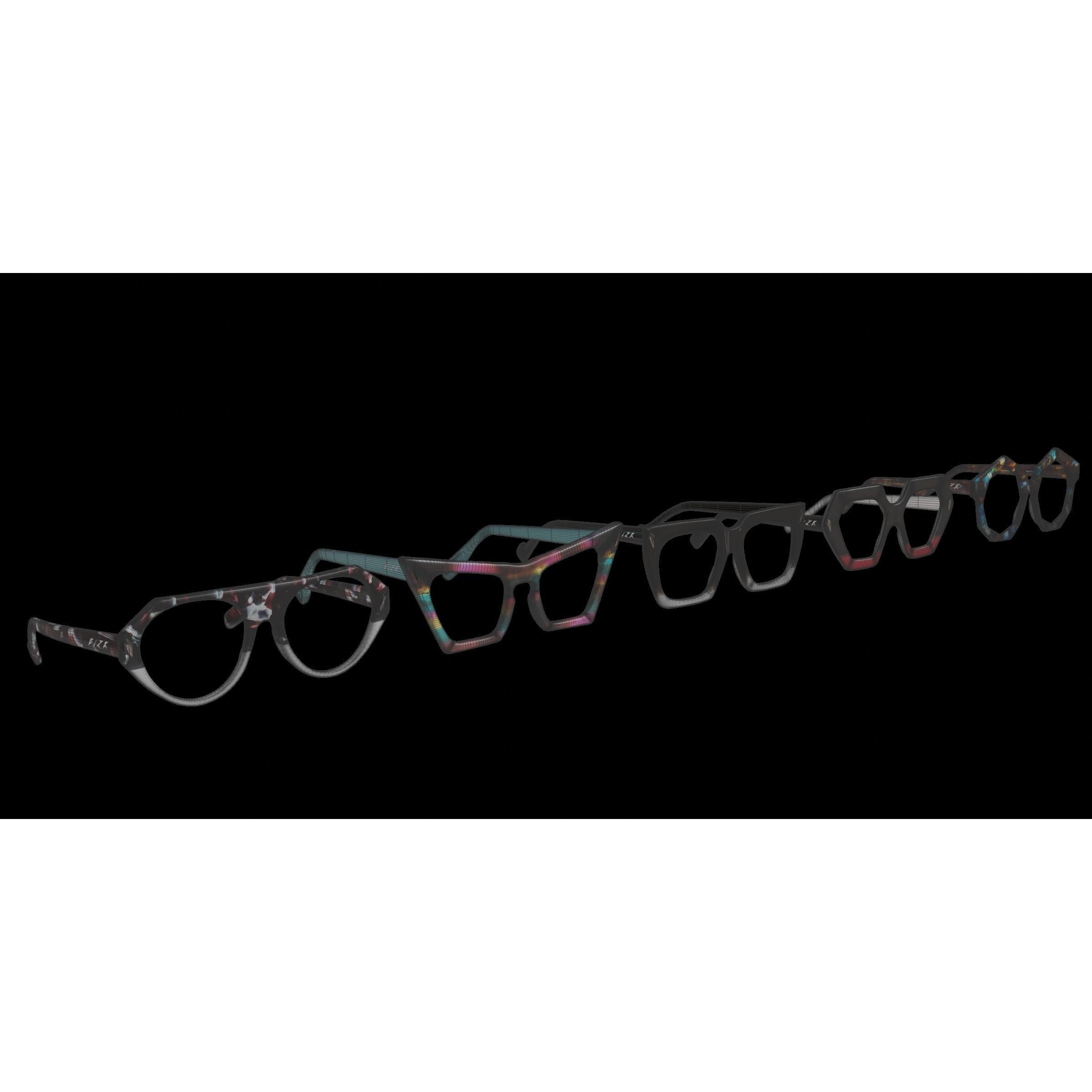 Set Of Colorful Glasses - Low-Poly Game-Ready 3D Model - View 5