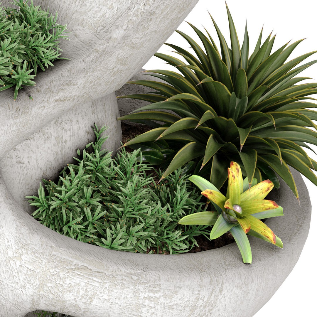 Sculptural Garden Planter Vase 3D Model – PBR Textures, FBX Format - View 4