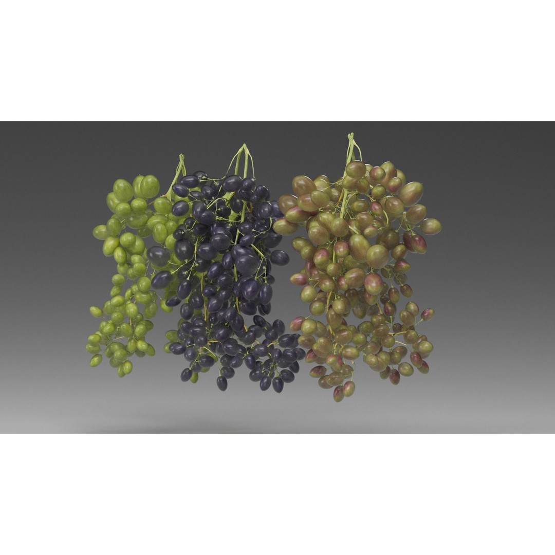 Grape 3D Model – Realistic High Poly Asset, FBX, PBR Textures - View 11