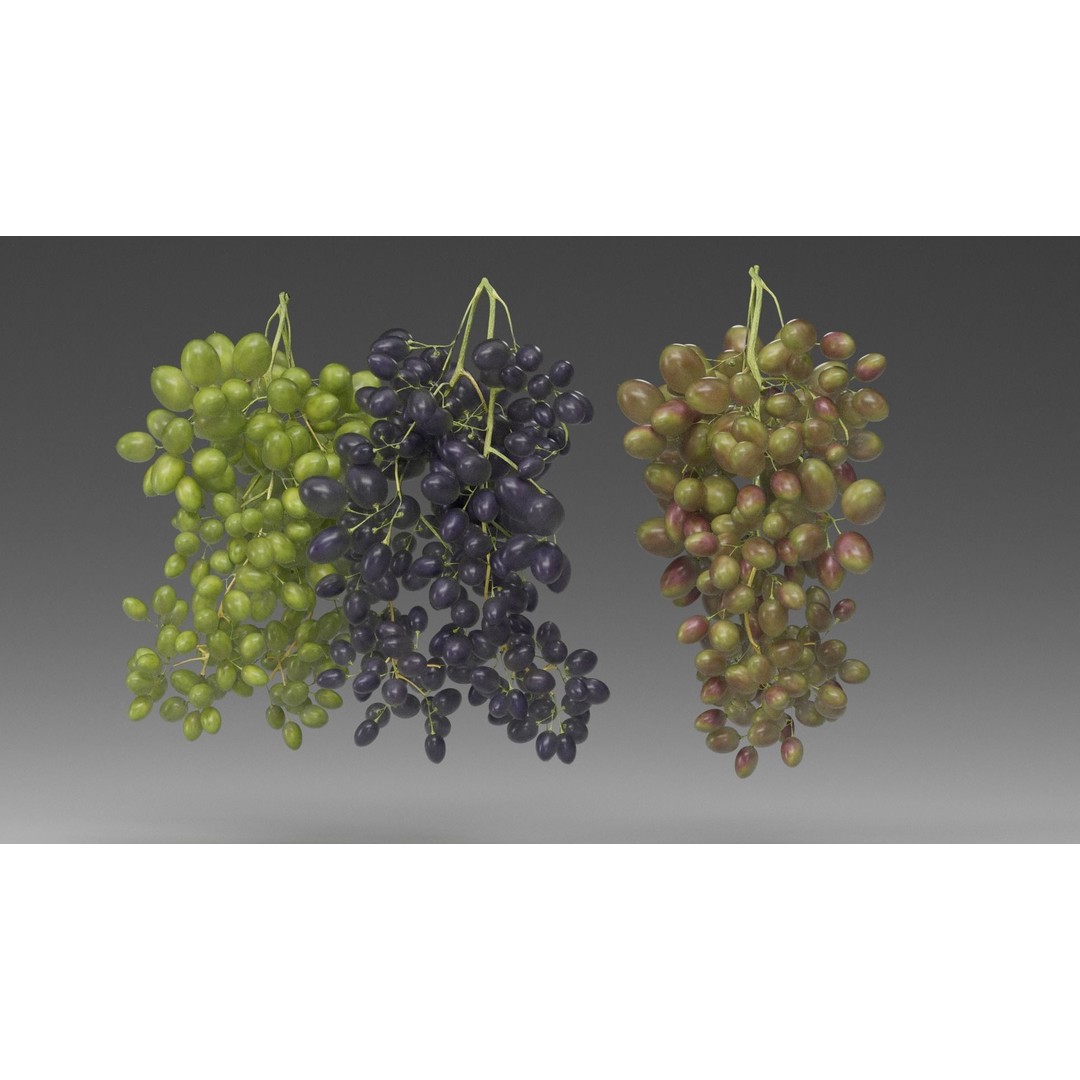 Grape 3D Model – Realistic High Poly Asset, FBX, PBR Textures - View 12