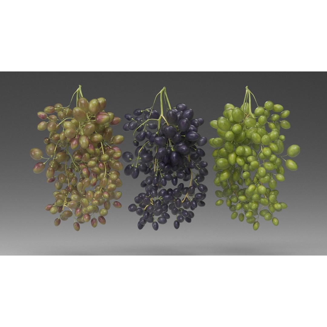 Grape 3D Model – Realistic High Poly Asset, FBX, PBR Textures - View 3