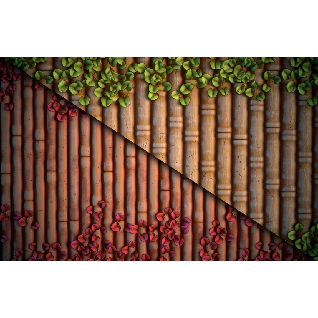 Bamboo 3D Model – Stylized Texture with PBR Maps, SBsar Format - View 5