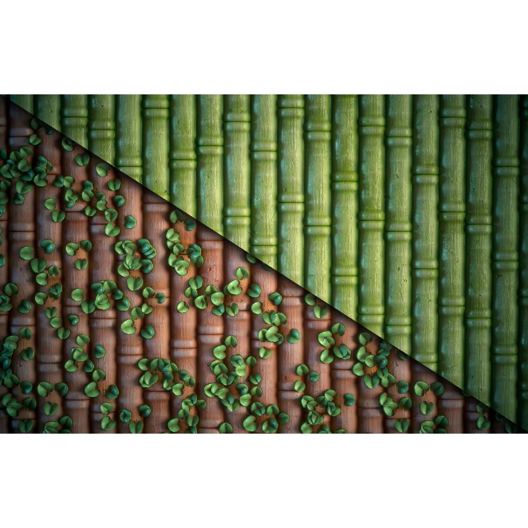 Bamboo 3D Model – Stylized Texture with PBR Maps, SBsar Format - View 6