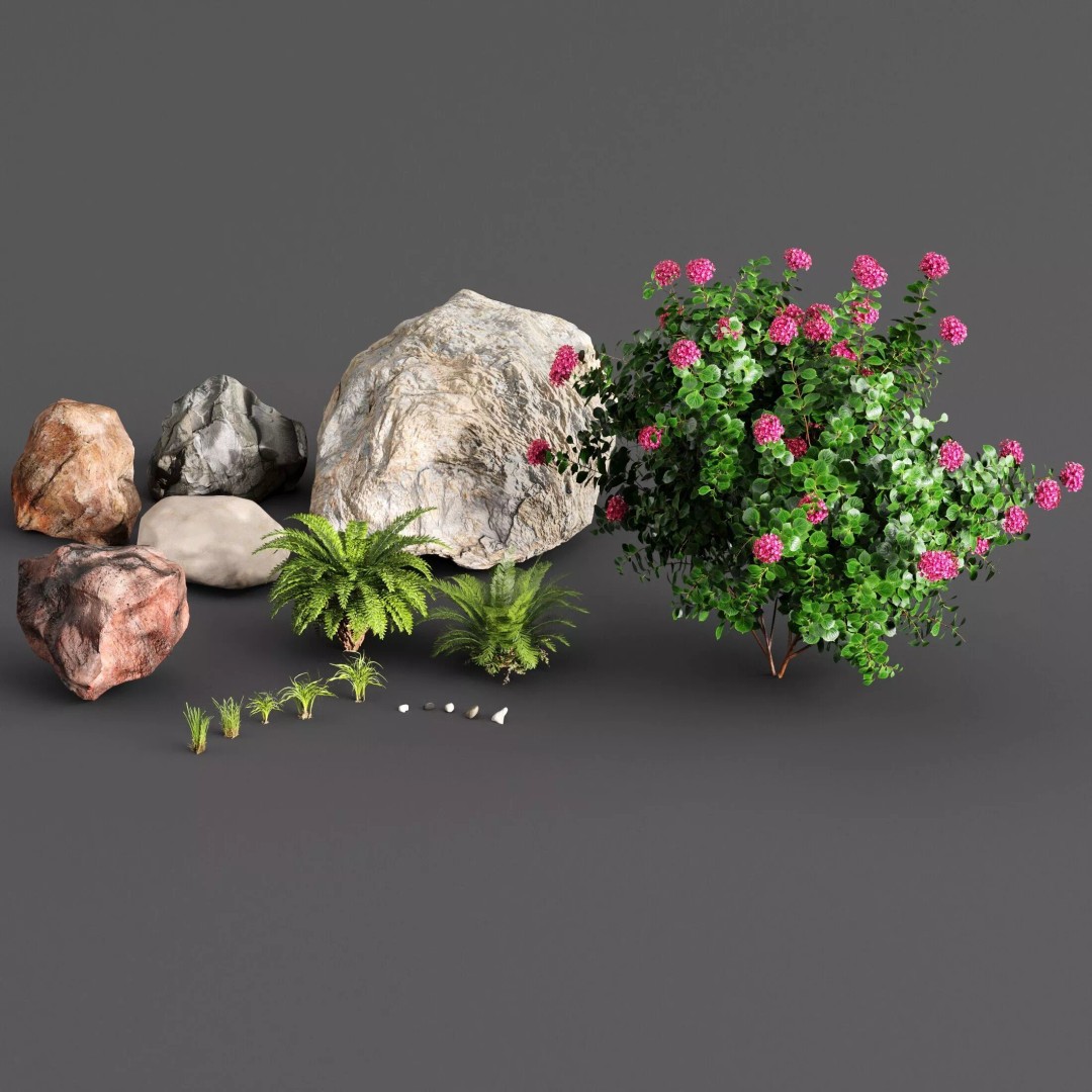 Stepping Stone Designs 3D Model – Decorative Floor Grass, PBR Textures - View 5