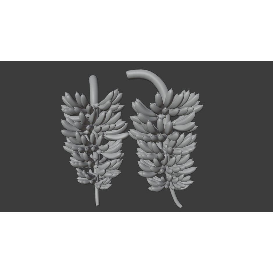 Green and Yellow Bananas 3D Model – Low Poly PBR Asset, FBX, OBJ, Blender - View 19