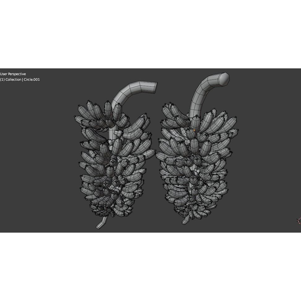 Green and Yellow Bananas 3D Model – Low Poly PBR Asset, FBX, OBJ, Blender - View 26