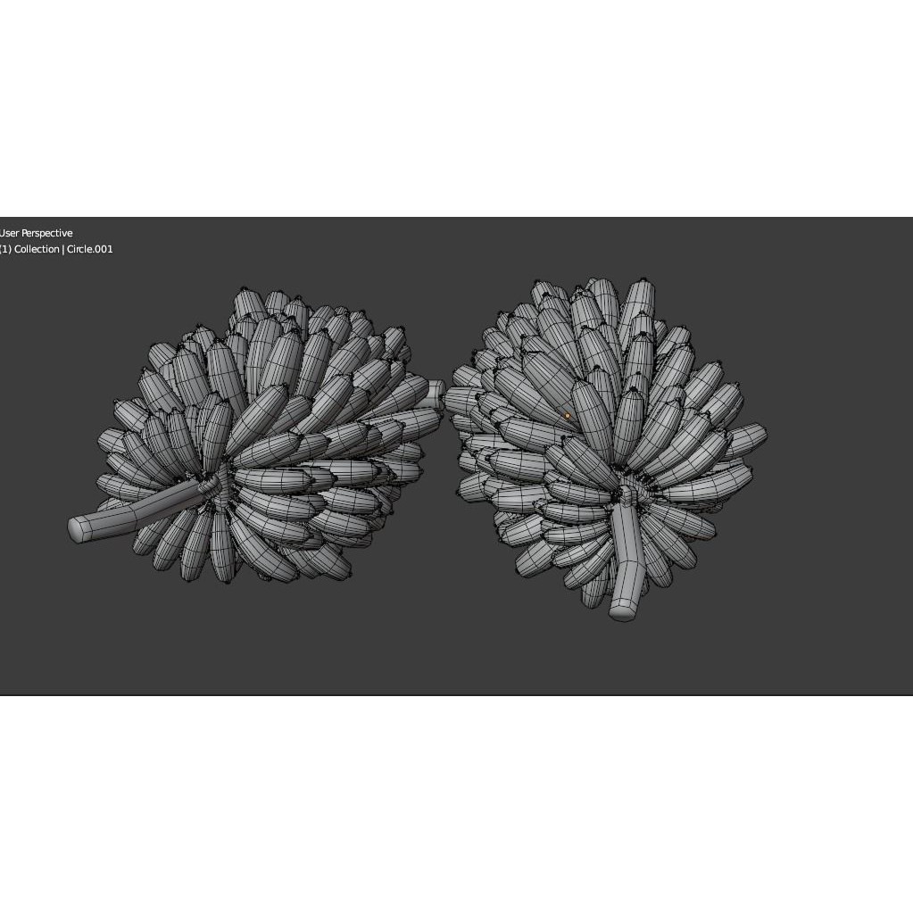 Green and Yellow Bananas 3D Model – Low Poly PBR Asset, FBX, OBJ, Blender - View 28