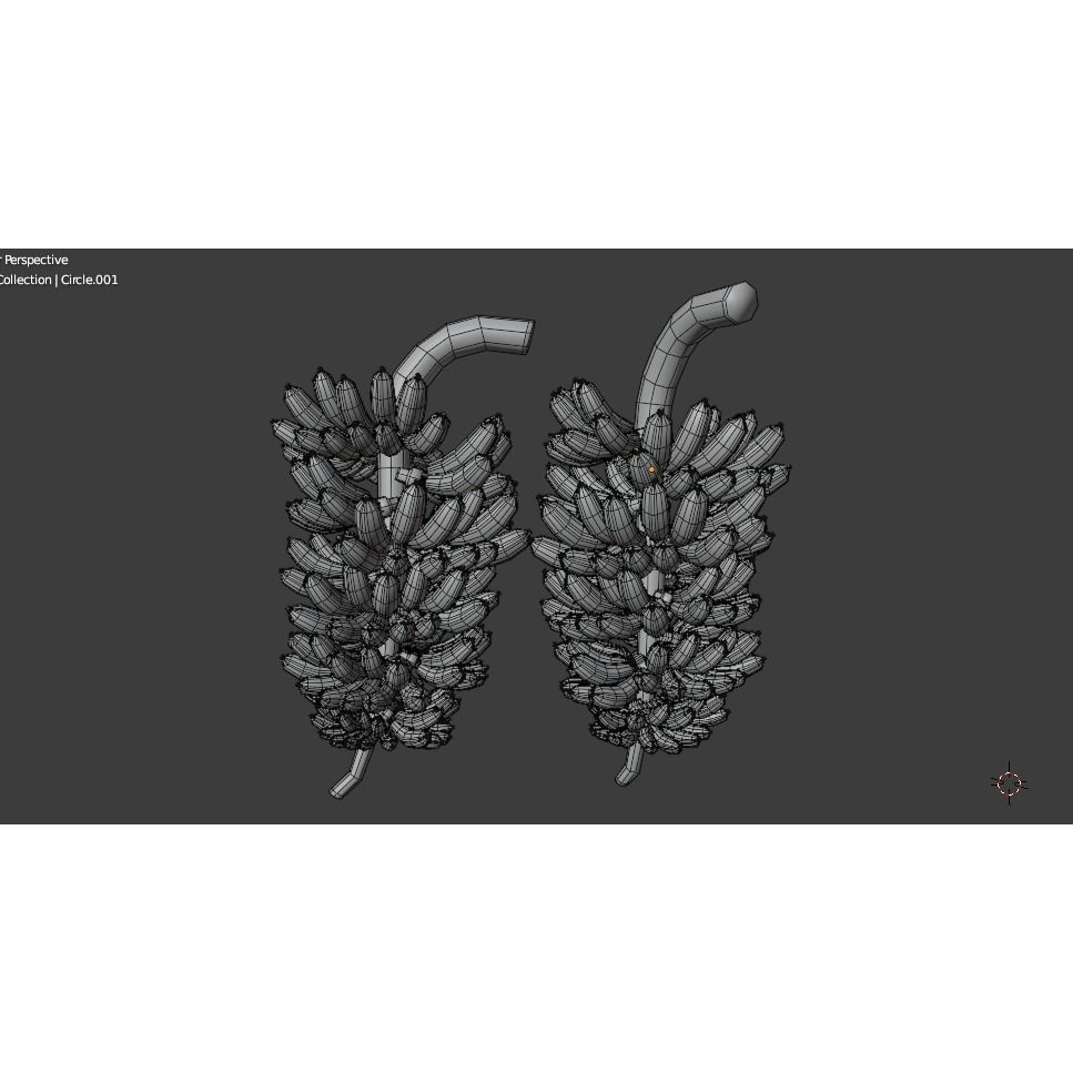 Green and Yellow Bananas 3D Model – Low Poly PBR Asset, FBX, OBJ, Blender - View 30