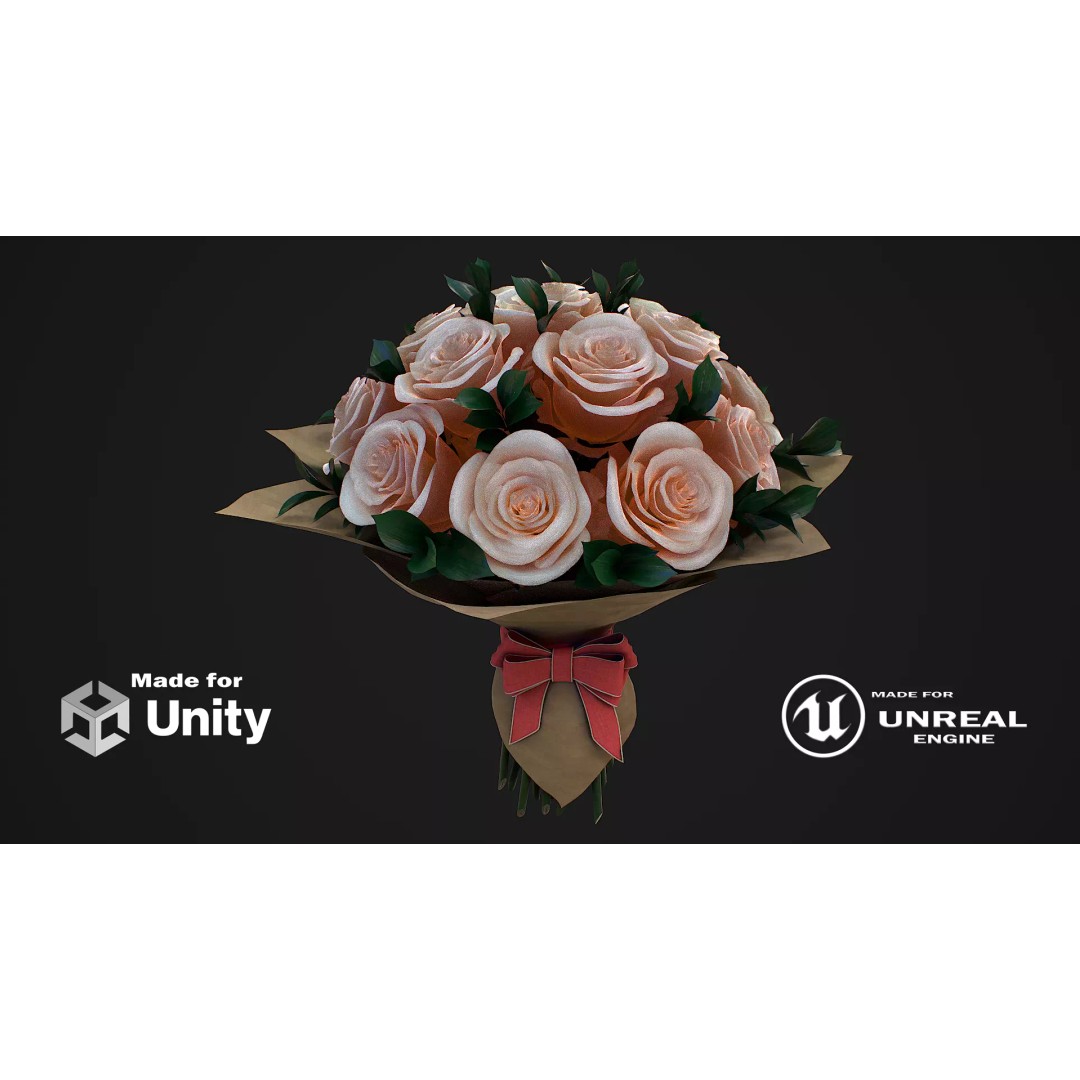 Bouquet 3D Model – High Definition PBR Floral Asset, FBX & OBJ - View 2