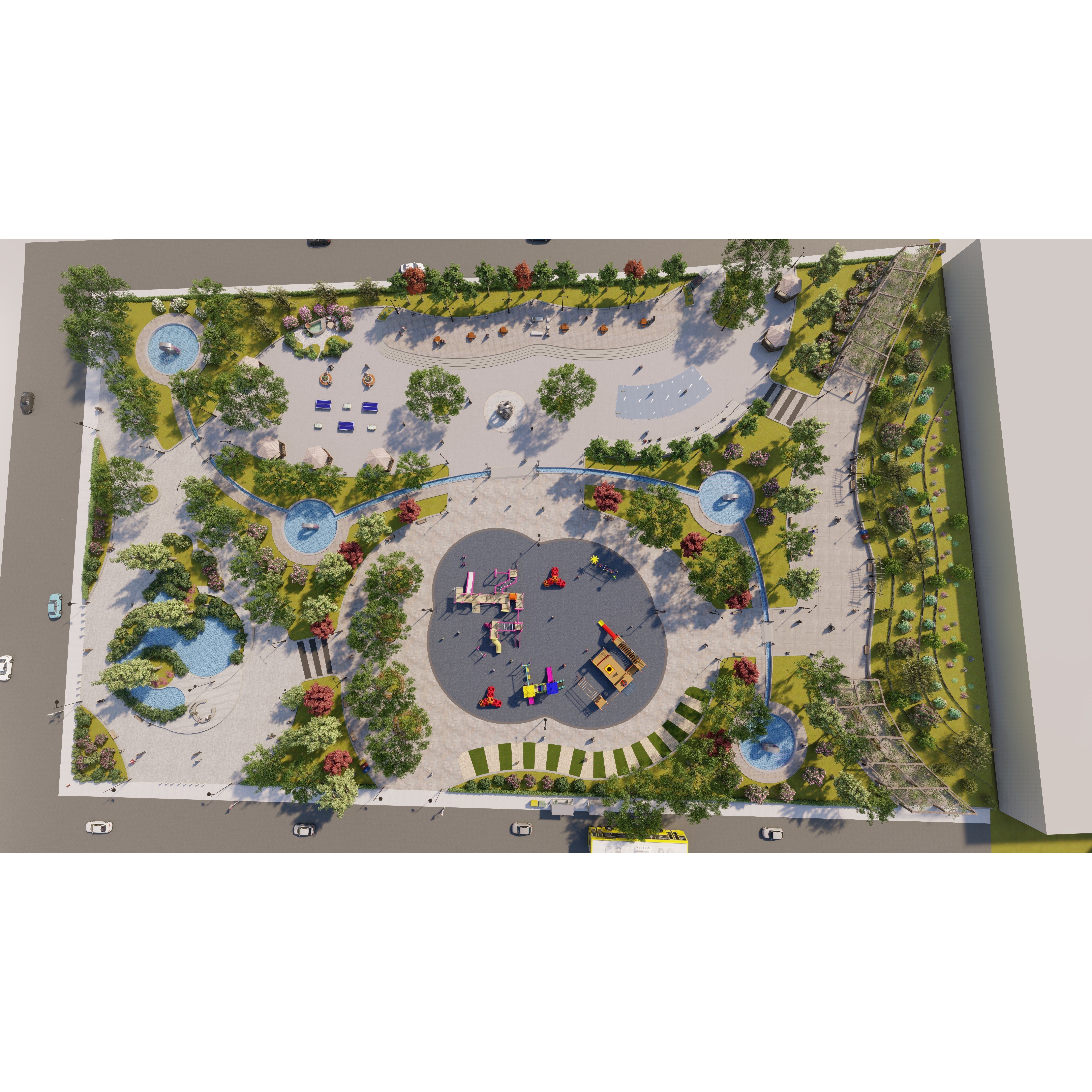 Master Park - Urban Landscape Design 3D Model - View 10
