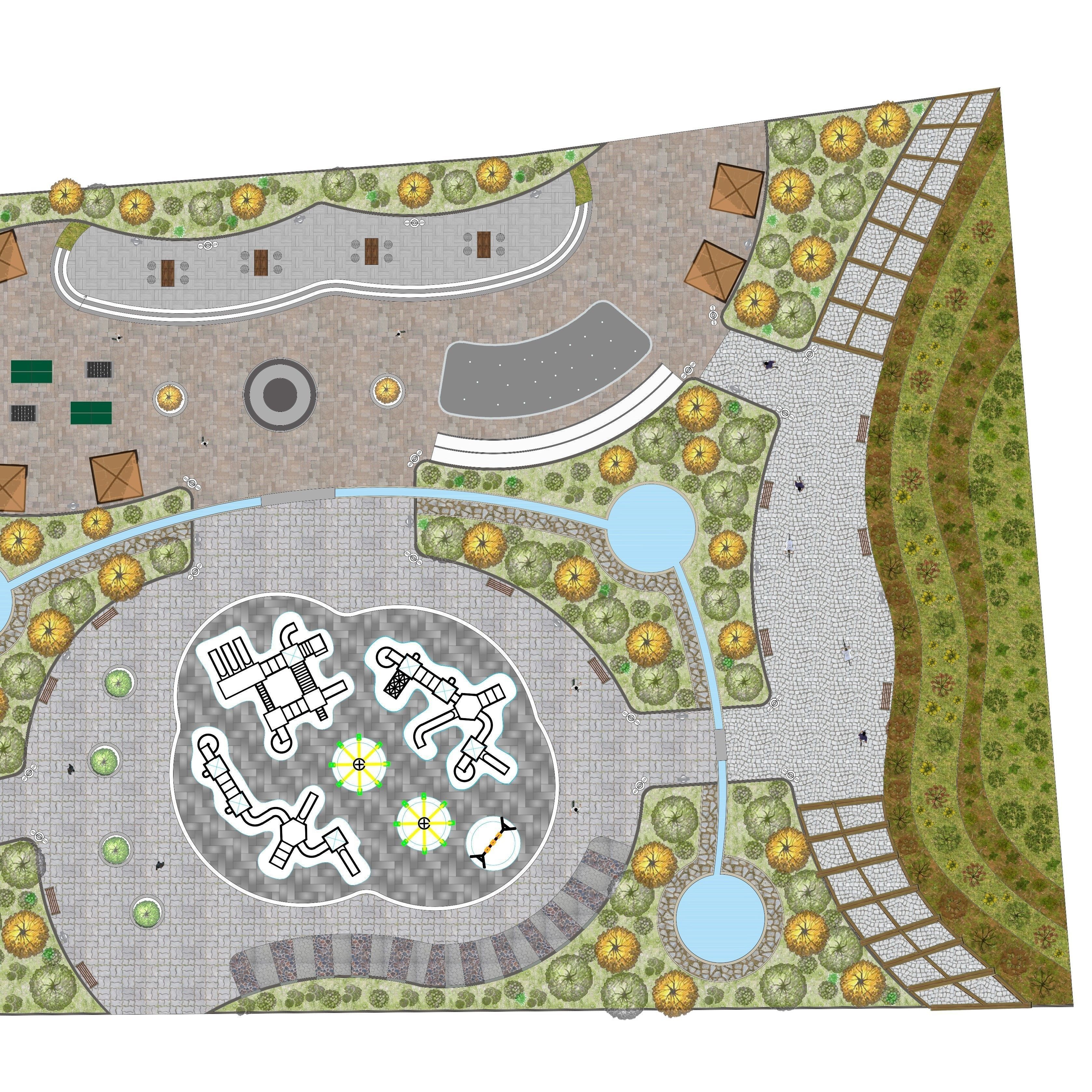 Master Park - Urban Landscape Design 3D Model - View 17