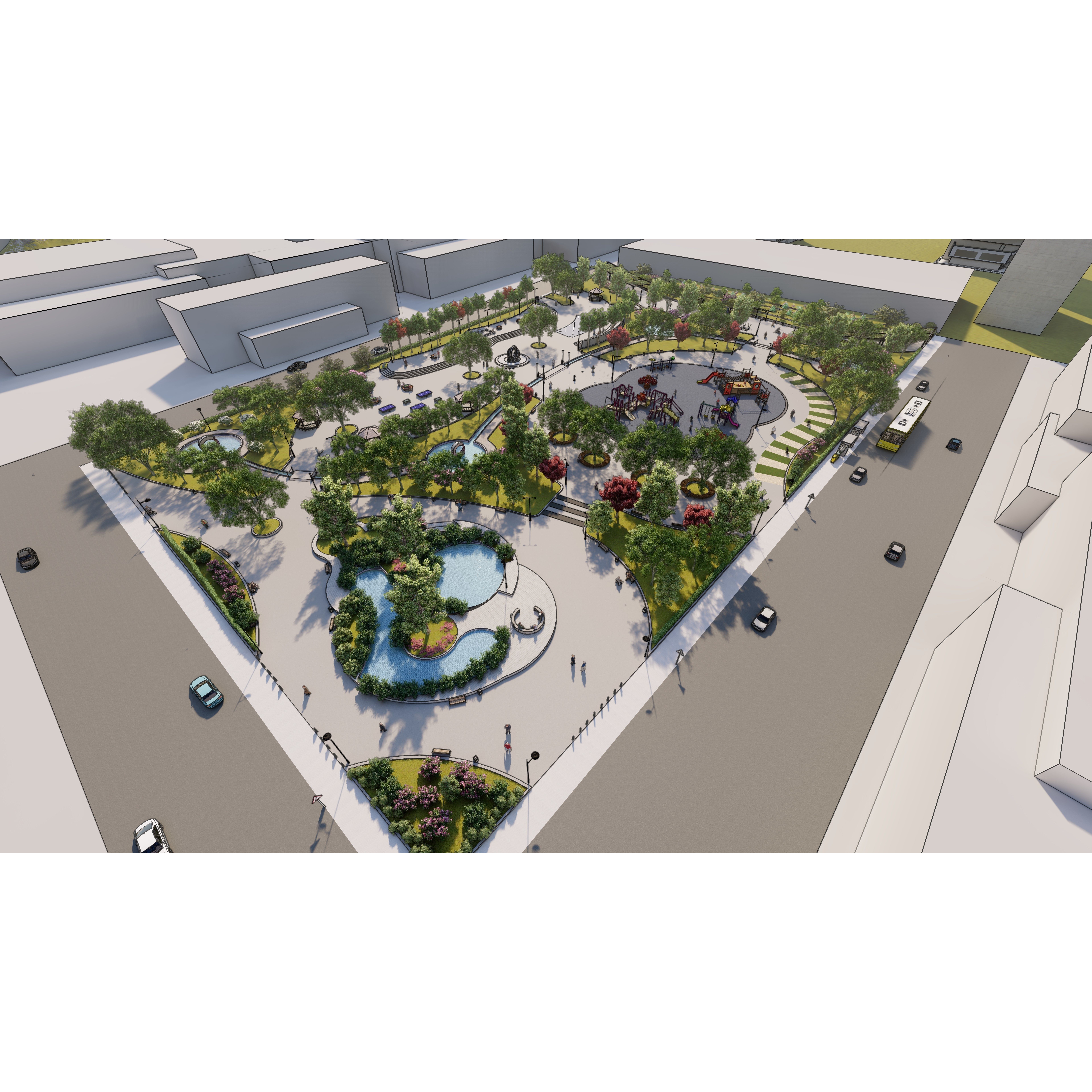 Master Park - Urban Landscape Design 3D Model - View 18