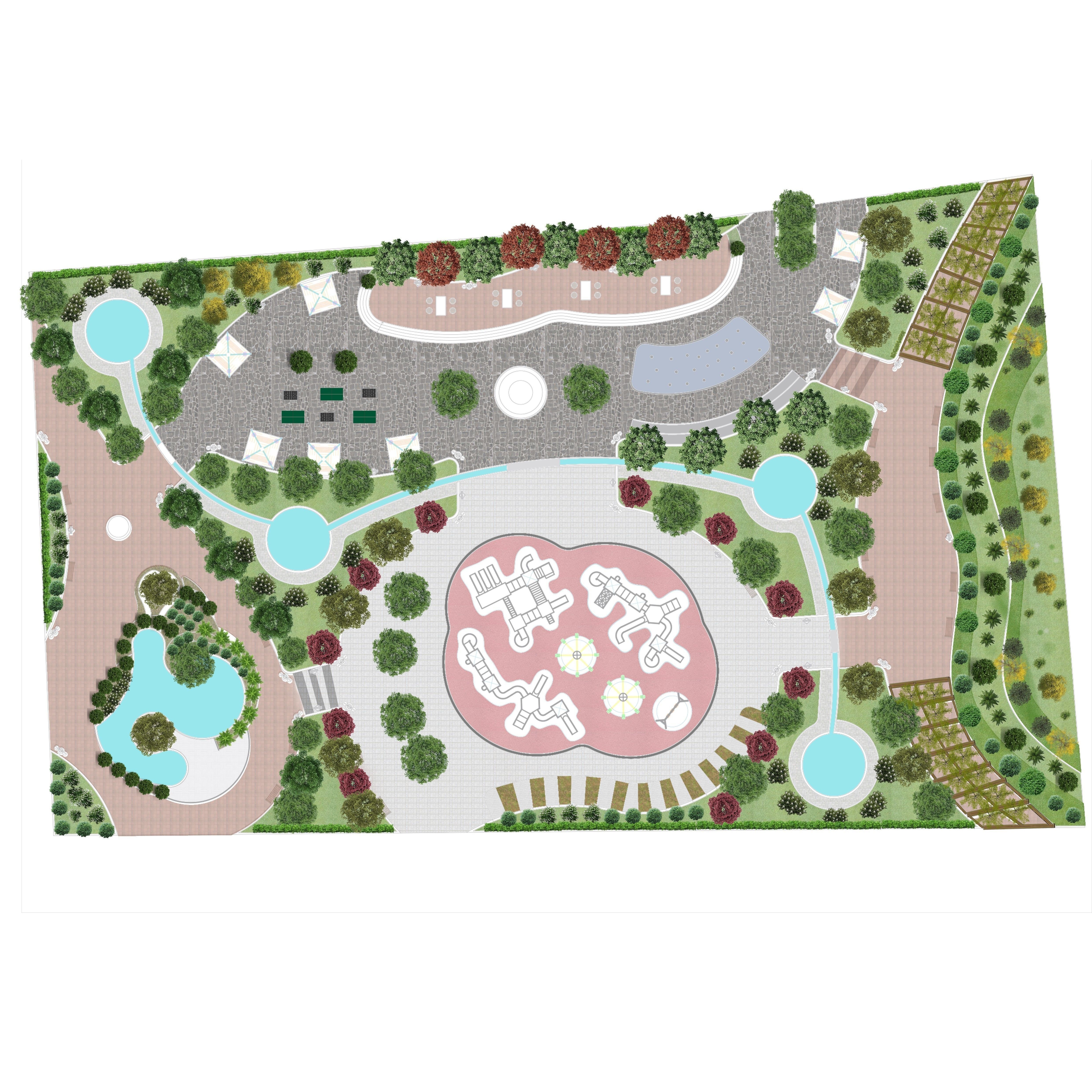 Master Park - Urban Landscape Design 3D Model - View 19