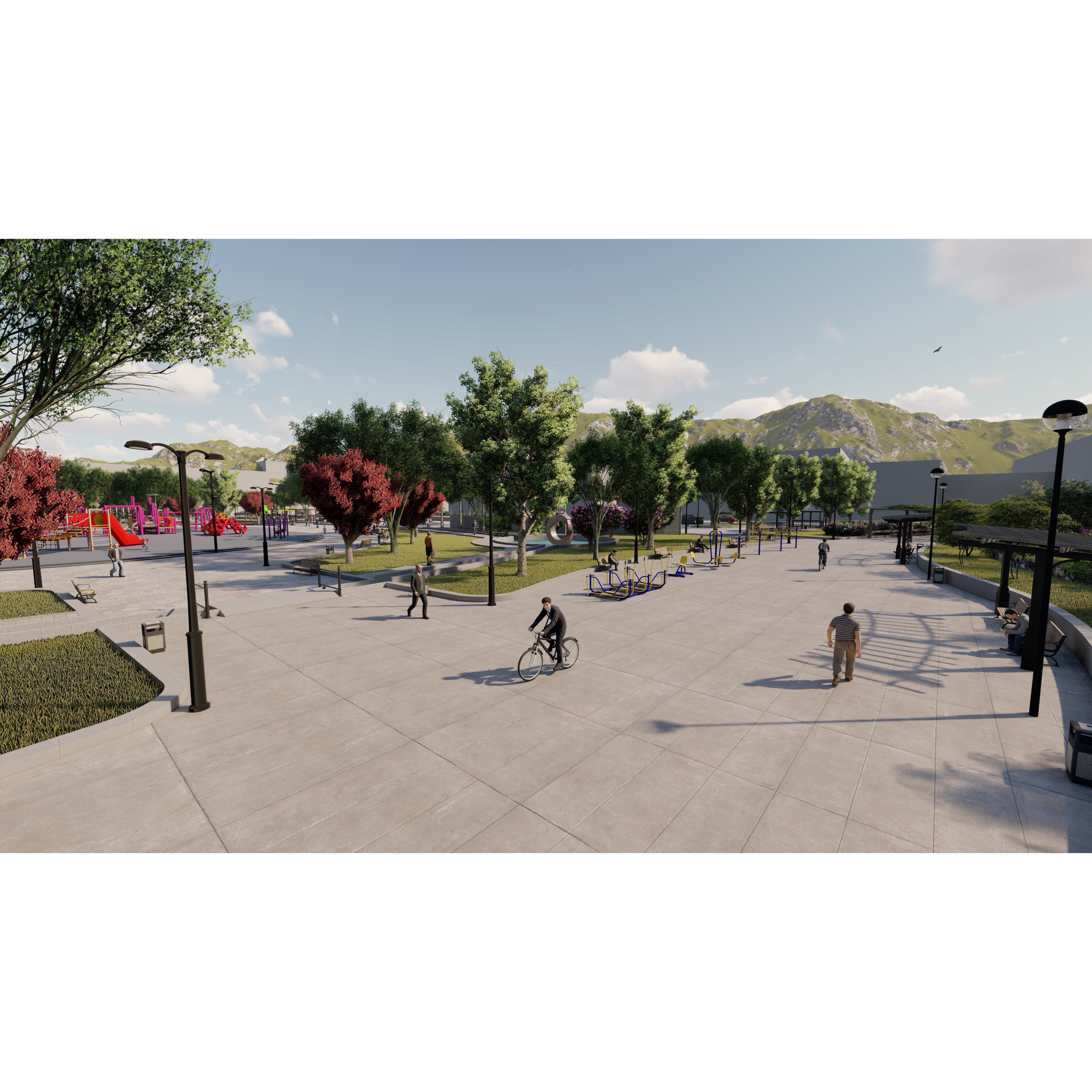 Master Park - Urban Landscape Design 3D Model - View 24