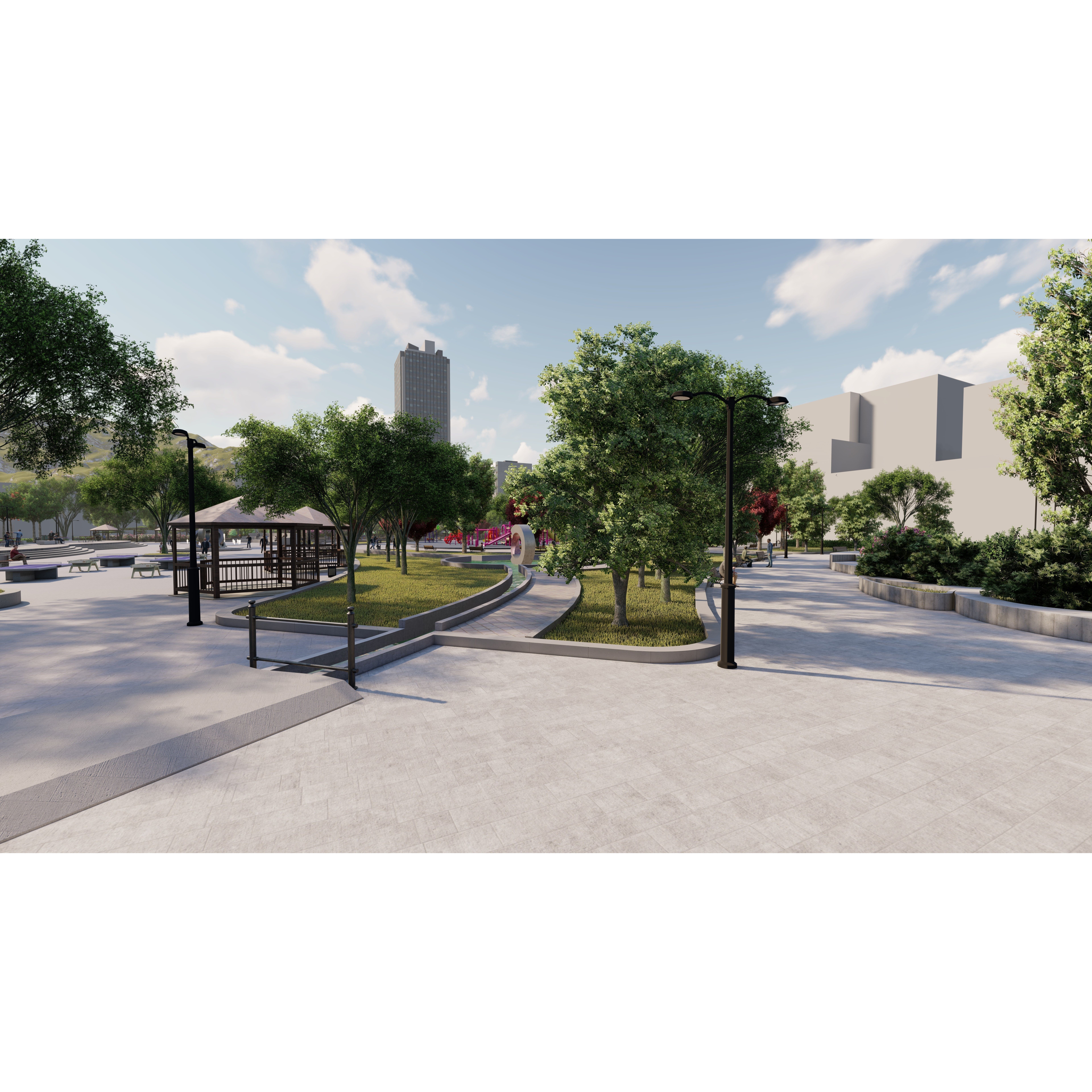 Master Park - Urban Landscape Design 3D Model - View 27