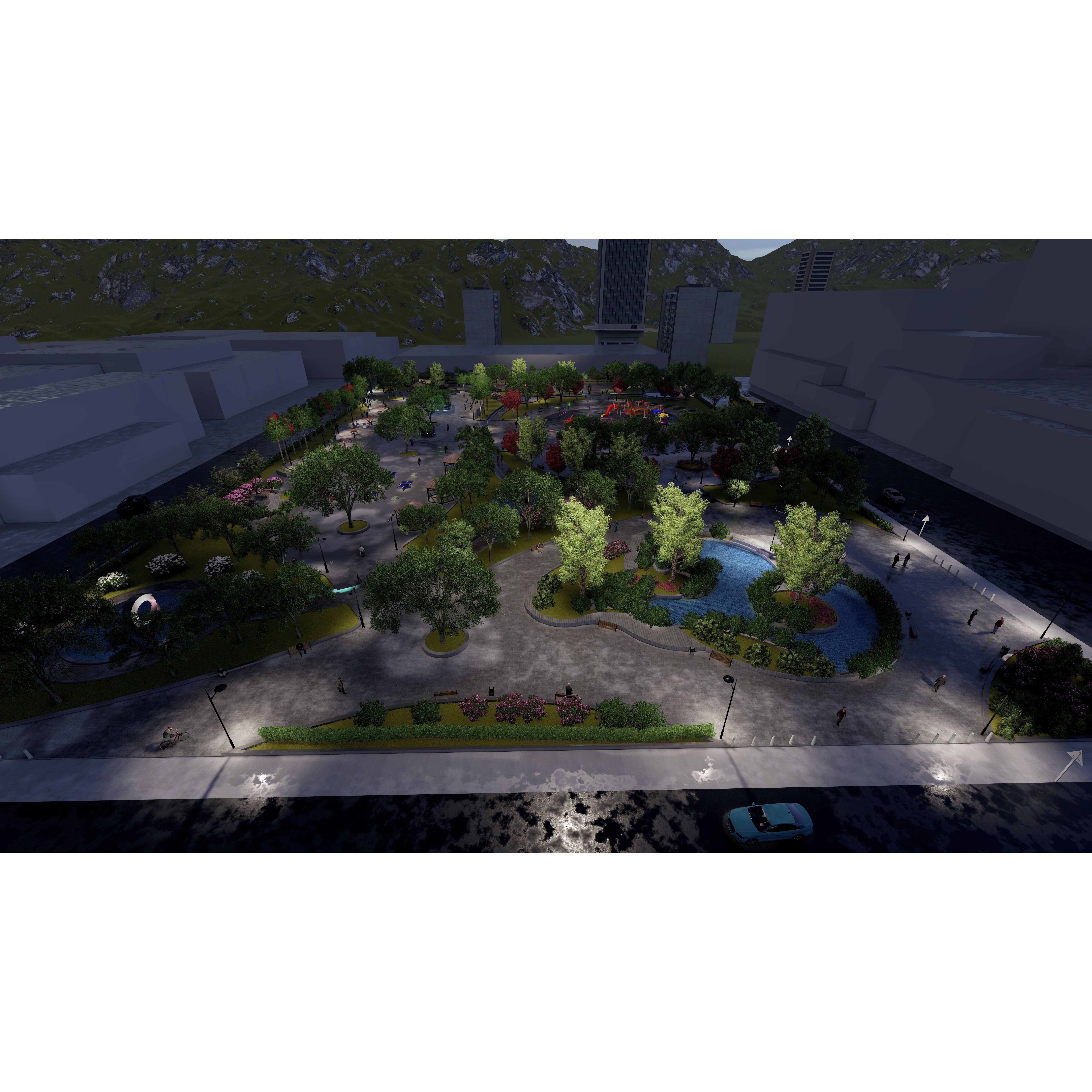 Master Park - Urban Landscape Design 3D Model - View 28