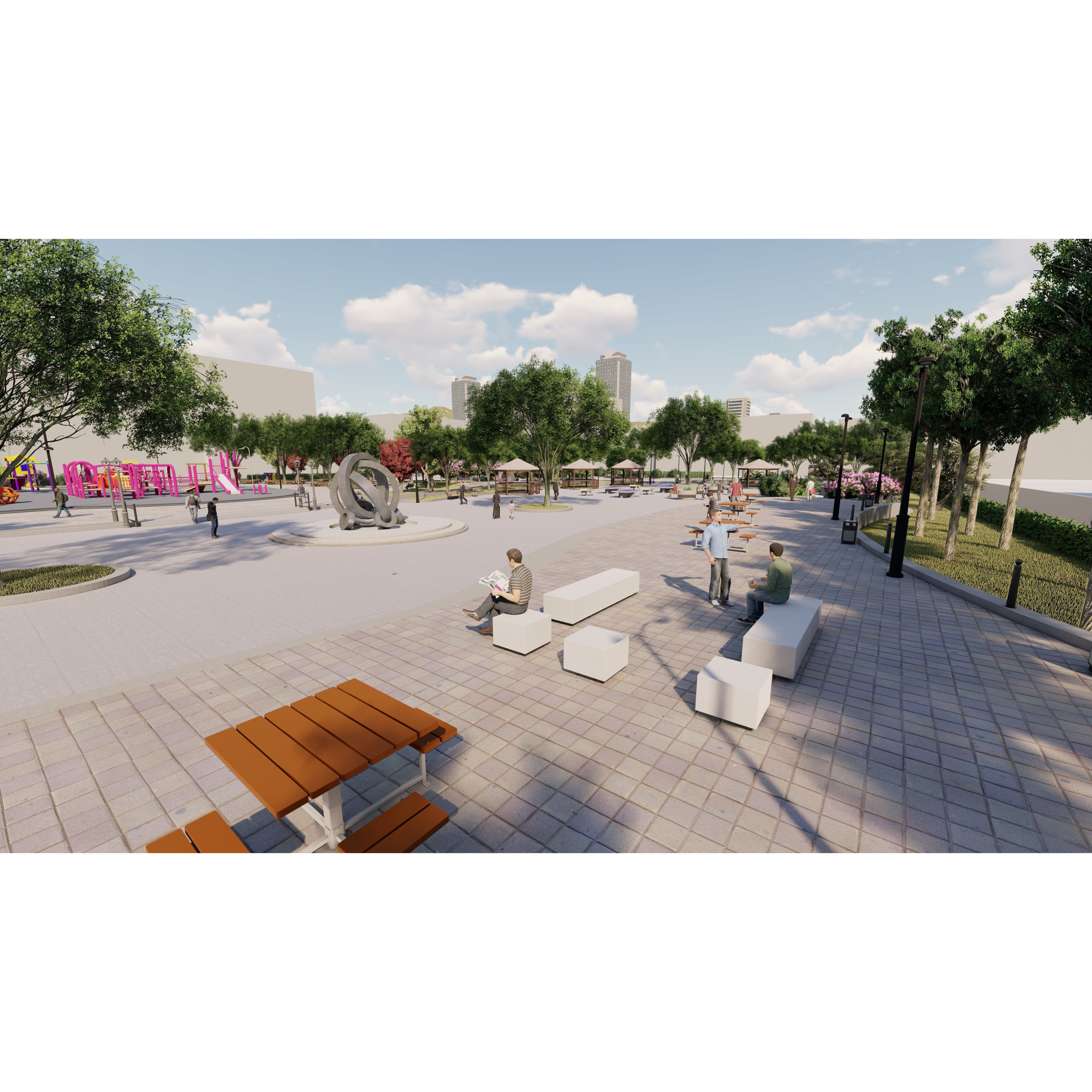 Master Park - Urban Landscape Design 3D Model - View 29