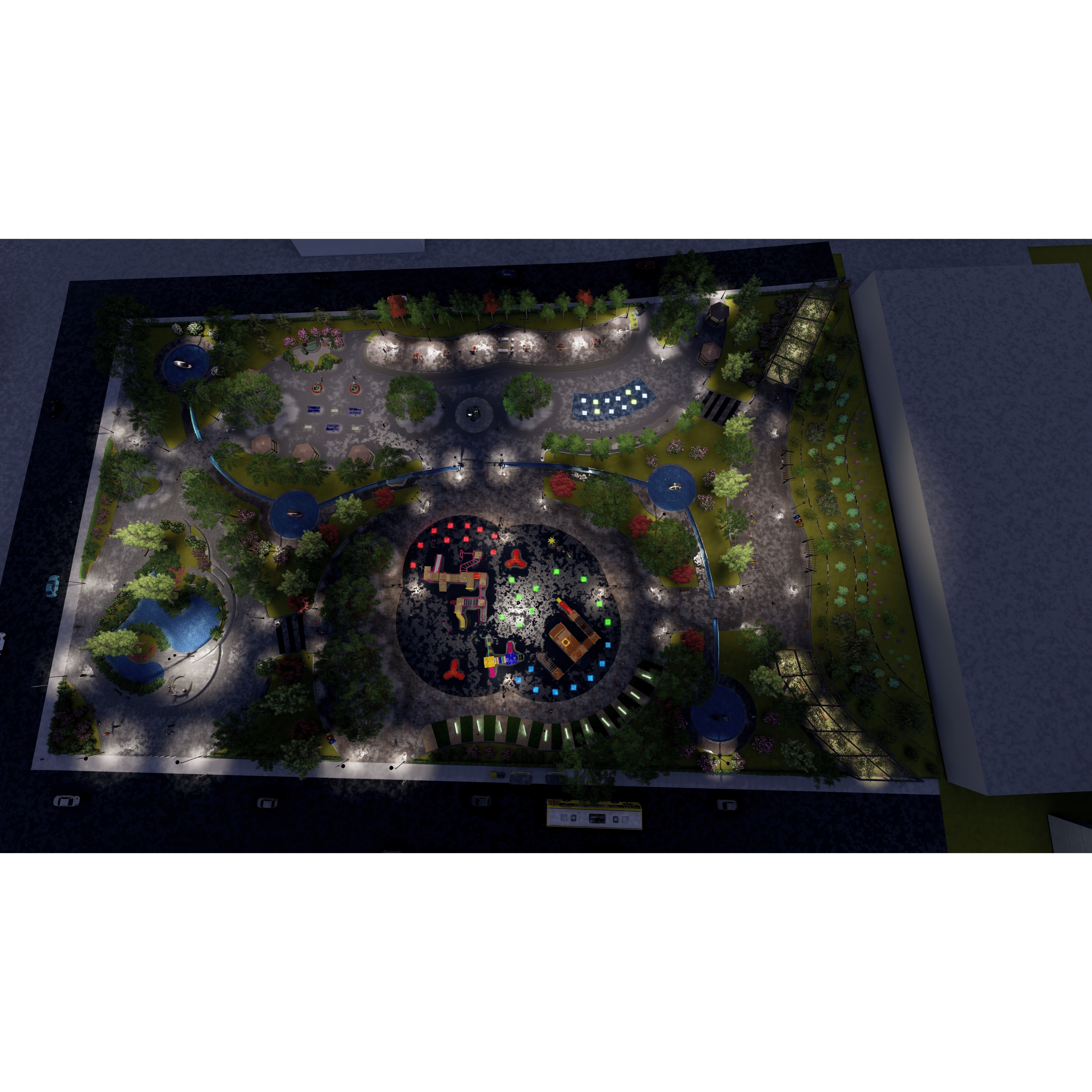 Master Park - Urban Landscape Design 3D Model - View 3