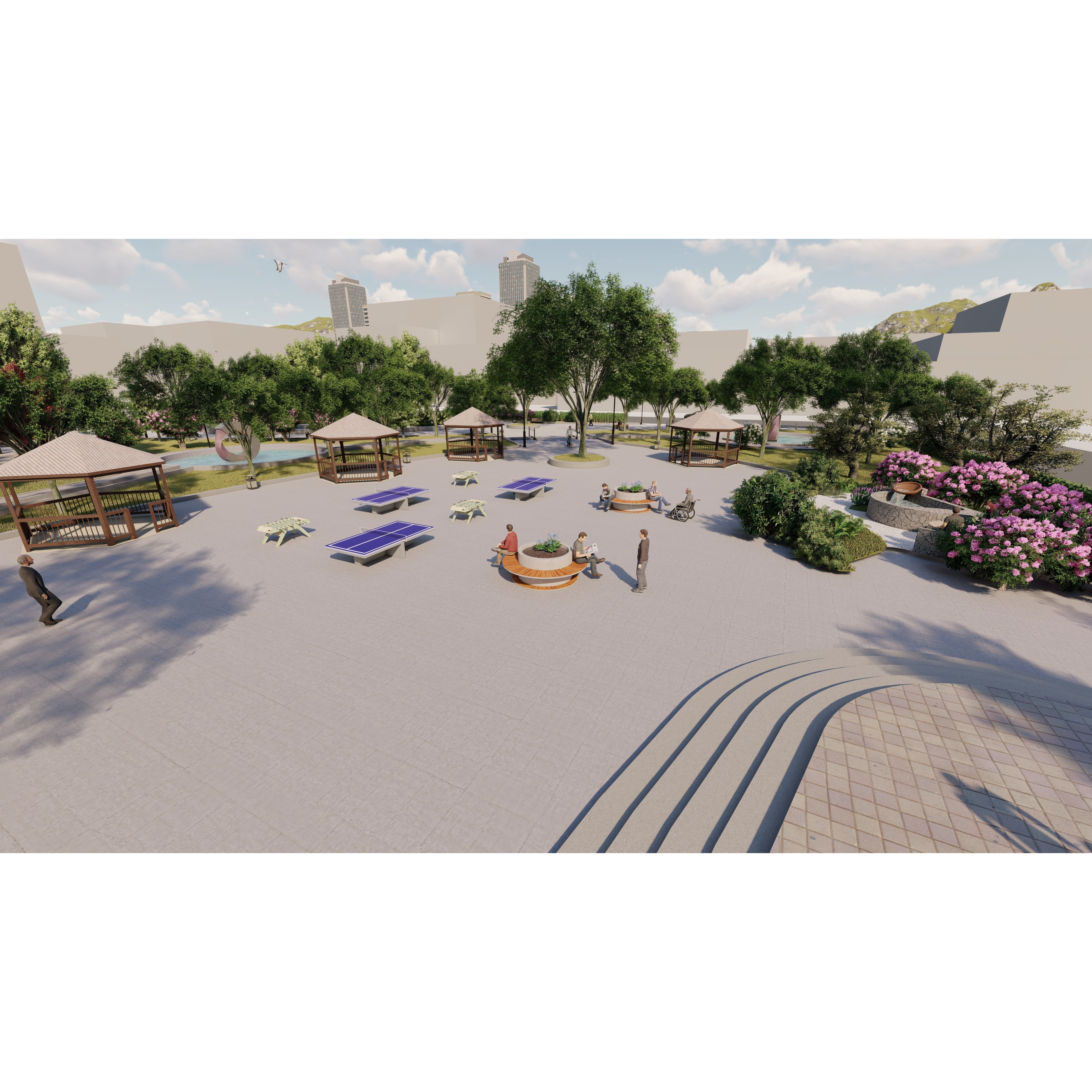 Master Park - Urban Landscape Design 3D Model - View 30