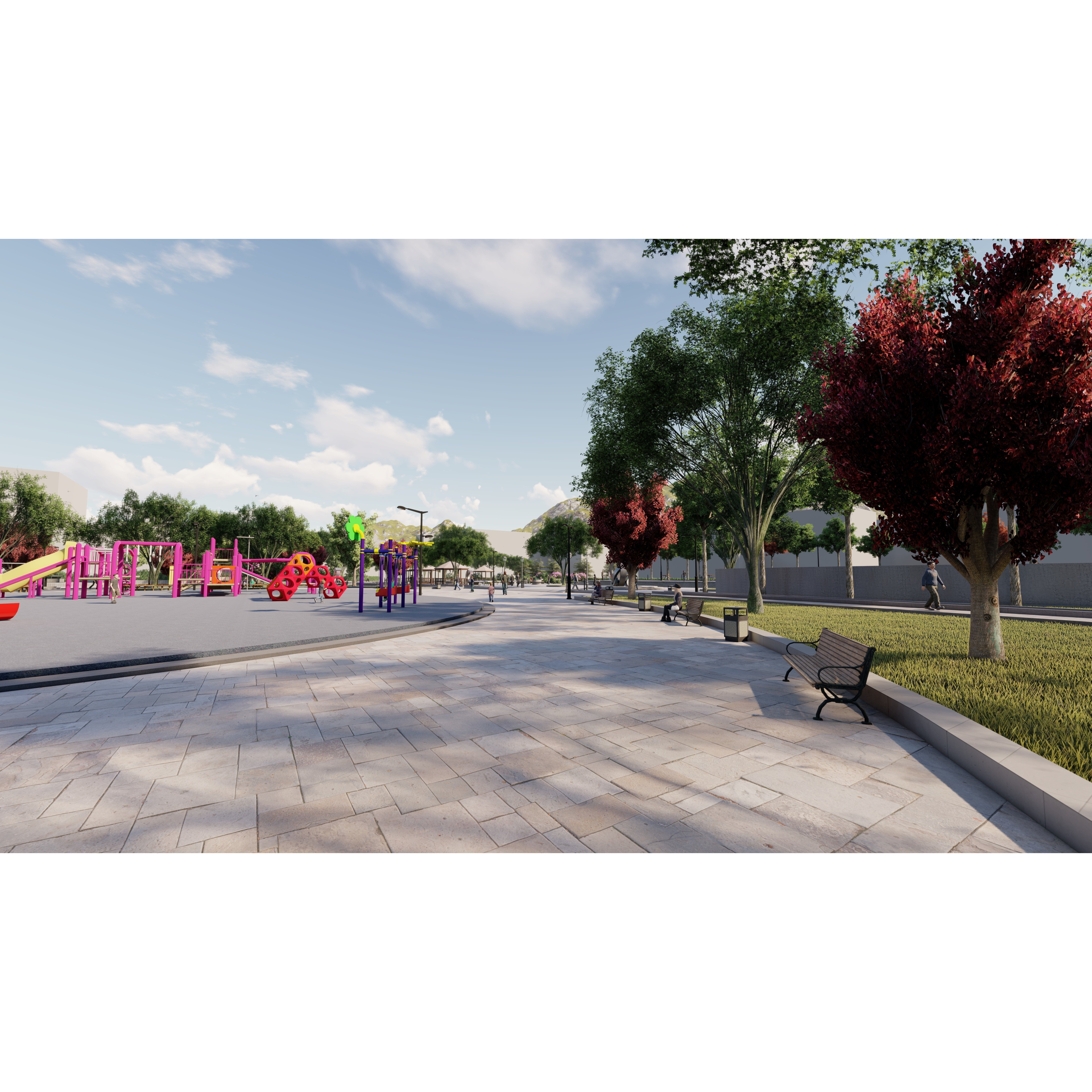 Master Park - Urban Landscape Design 3D Model - View 31