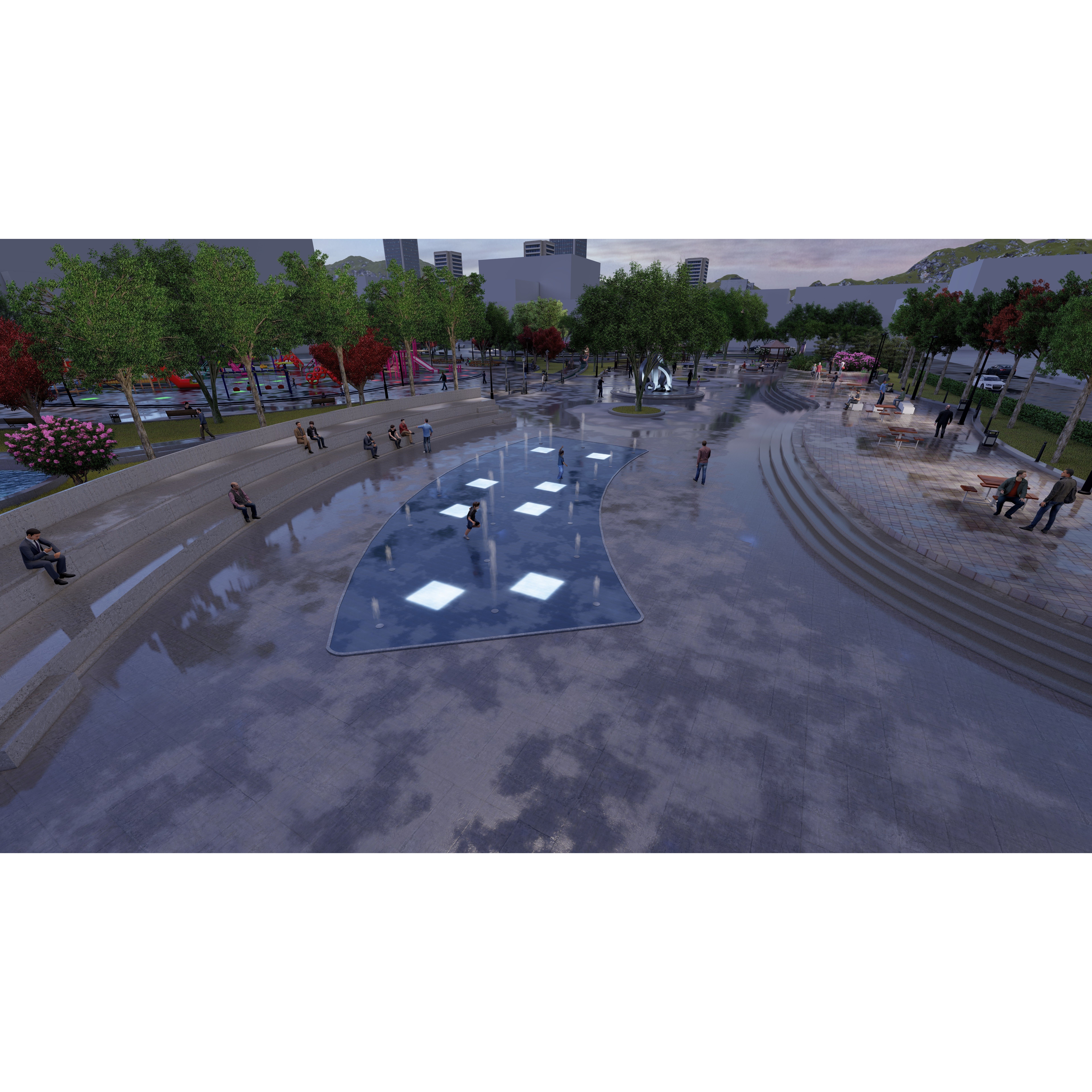 Master Park - Urban Landscape Design 3D Model - View 5