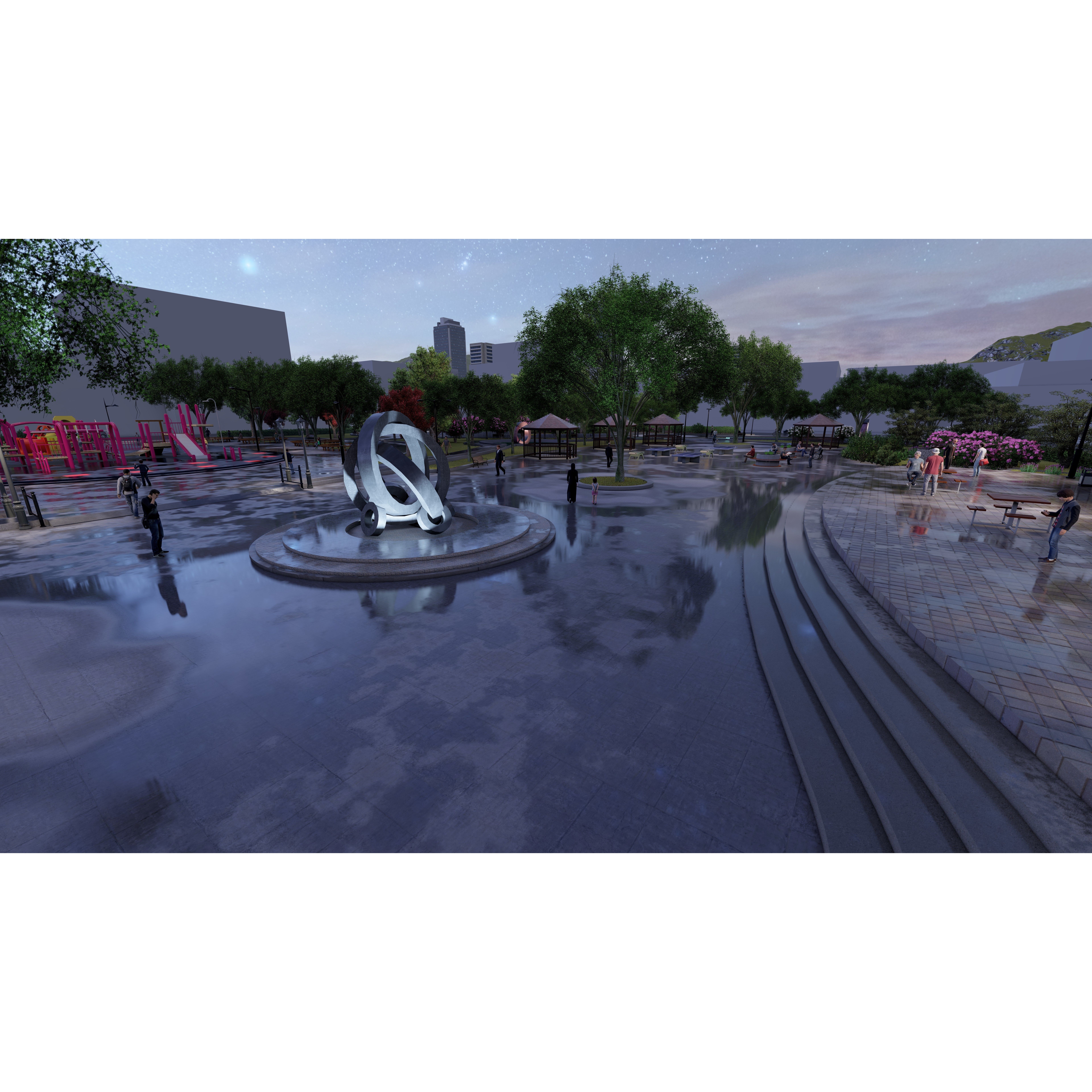 Master Park - Urban Landscape Design 3D Model - View 9