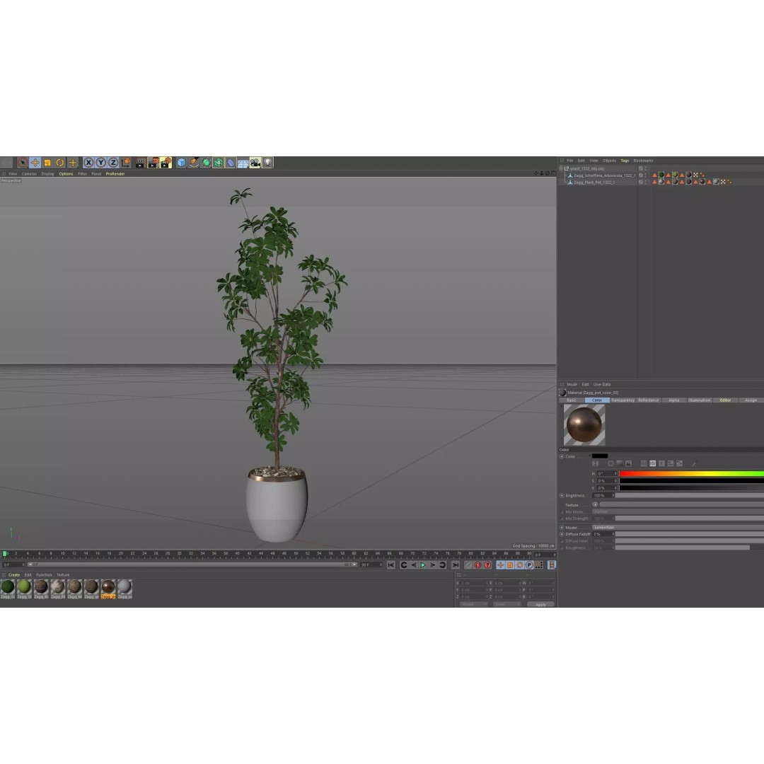 Plant 1322 3D Model – High-Quality Pot Plant with PBR Textures