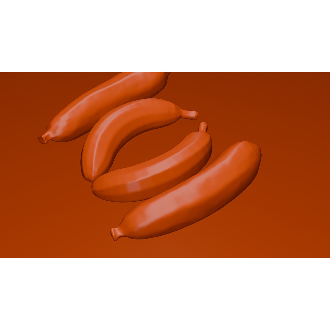 Ripe Banana 3D Model – Realistic Tropical Fruit, PBR Textures, FBX