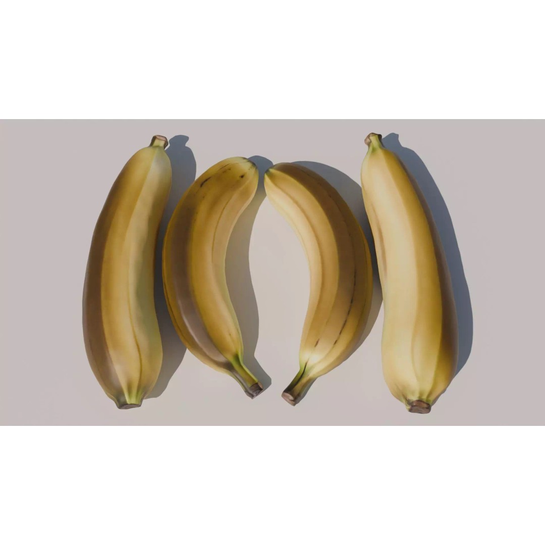Ripe Banana 3D Model – Realistic Tropical Fruit, PBR Textures, FBX - View 2
