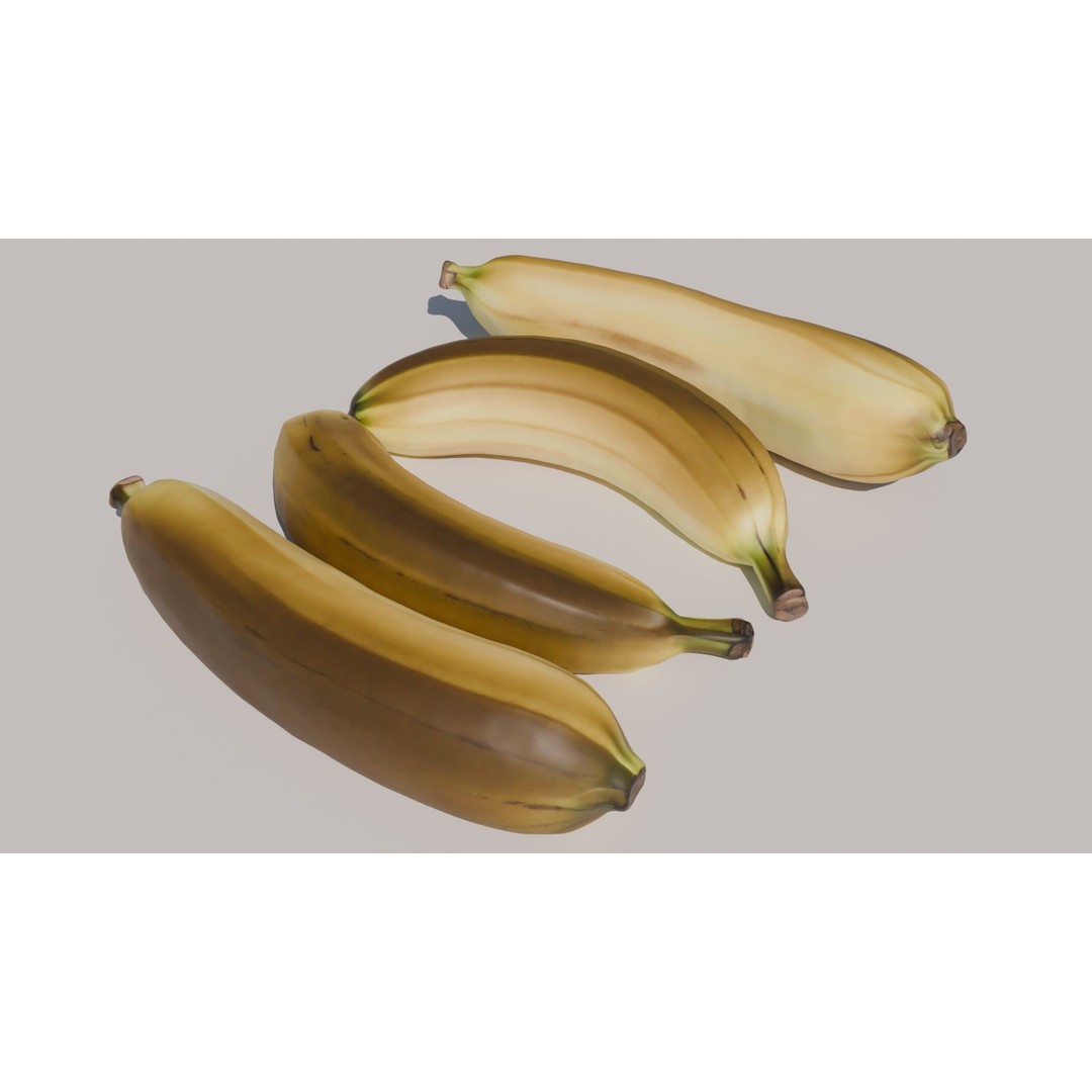 Ripe Banana 3D Model – Realistic Tropical Fruit, PBR Textures, FBX - View 3