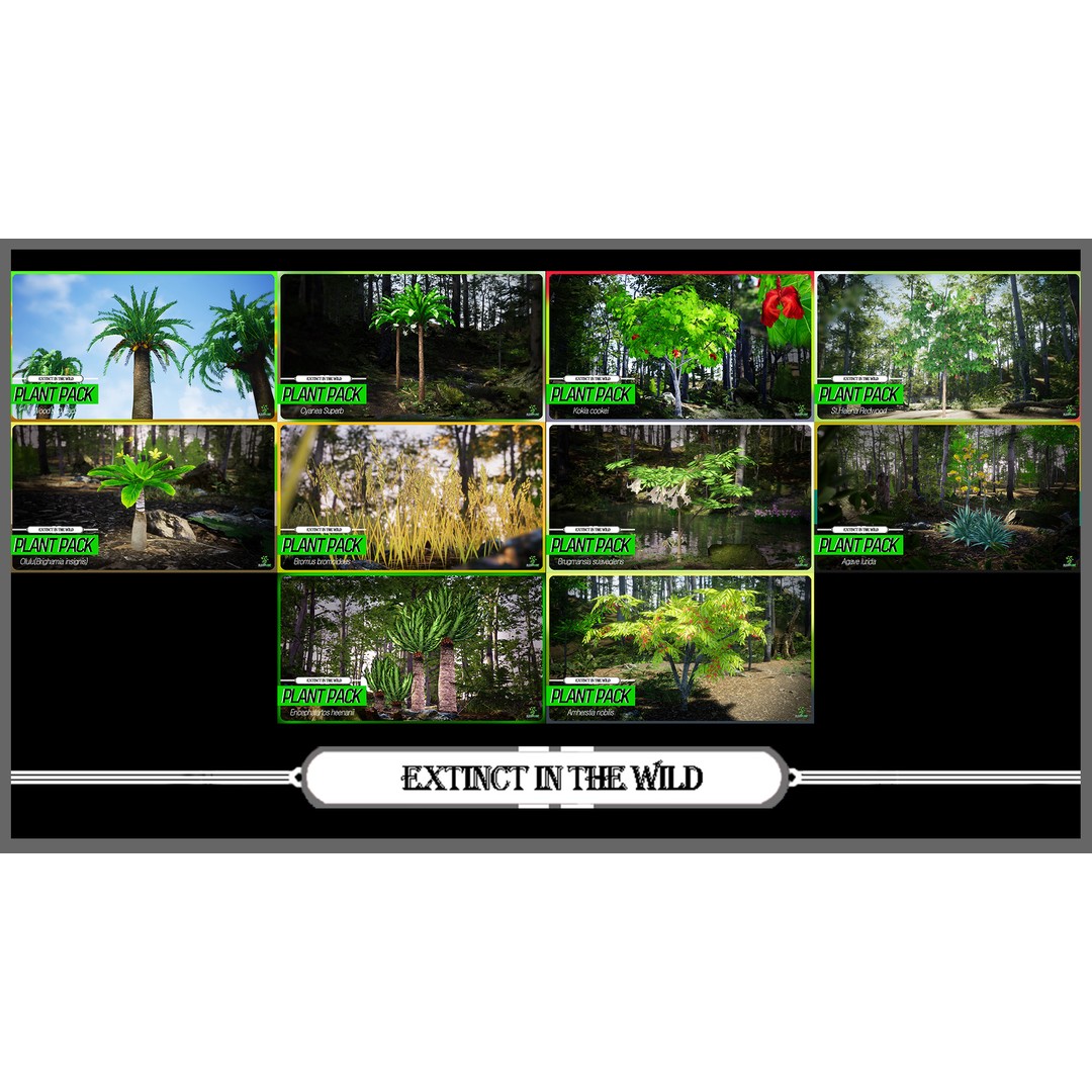 Mega Plant Pack 3D Model – Low Poly PBR Vegetation, FBX, OBJ - View 5