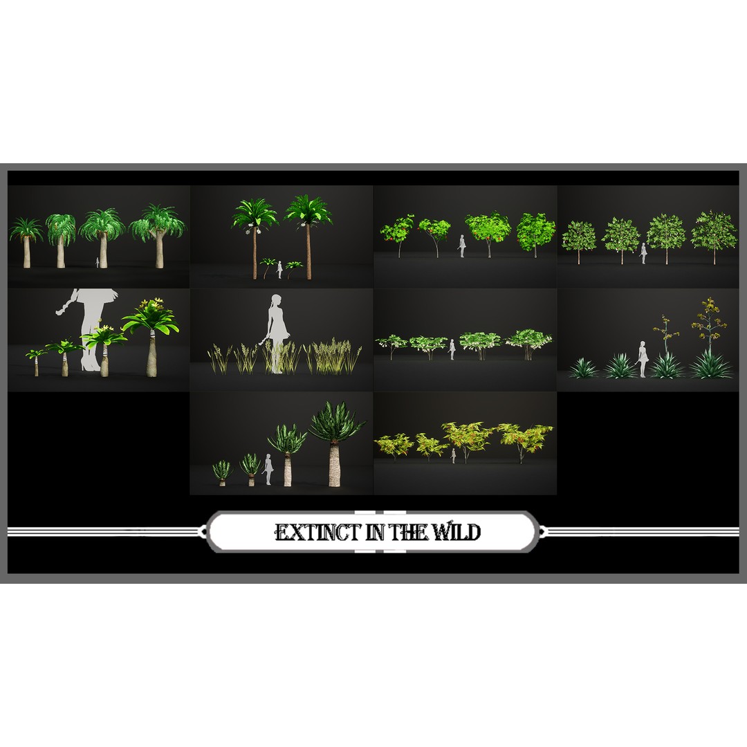 Mega Plant Pack 3D Model – Low Poly PBR Vegetation, FBX, OBJ - View 6