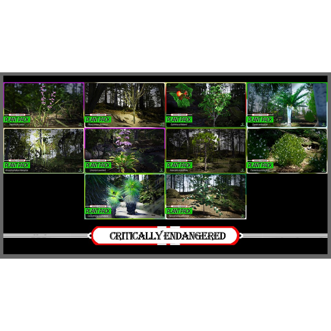 Mega Plant Pack 3D Model – Low Poly PBR Vegetation, FBX, OBJ - View 7