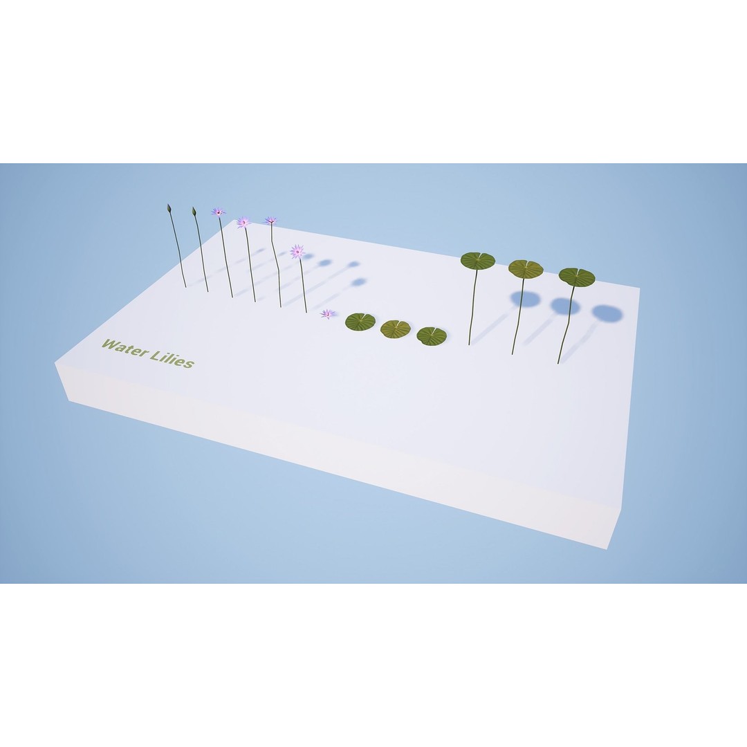 Water Plants 3D Model – Low Poly Vegetation Pack for Unity & Unreal - View 12