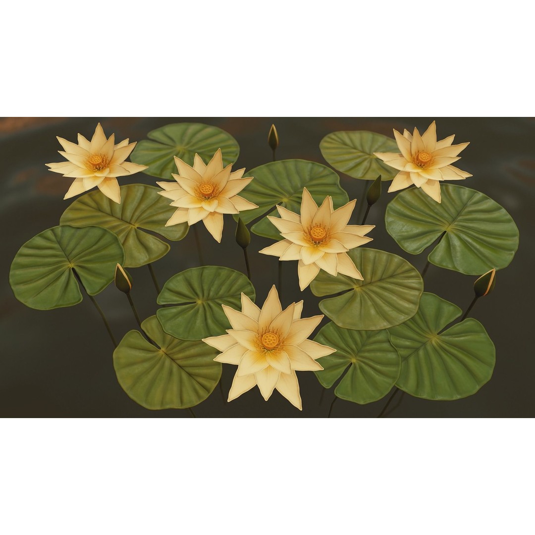 Water Plants 3D Model – Low Poly Vegetation Pack for Unity & Unreal - View 4