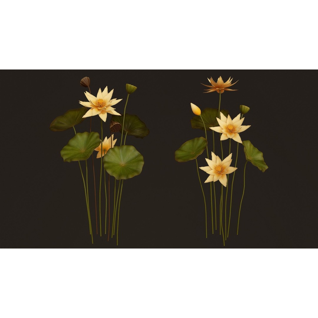 Water Plants 3D Model – Low Poly Vegetation Pack for Unity & Unreal - View 5