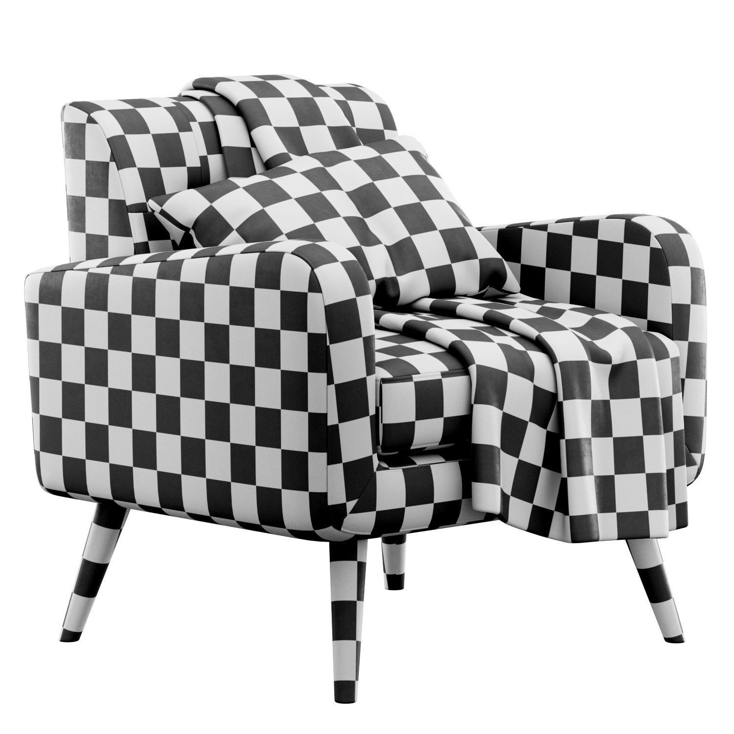 Almeda Upholstered Armchair - Game-Ready 3D Model