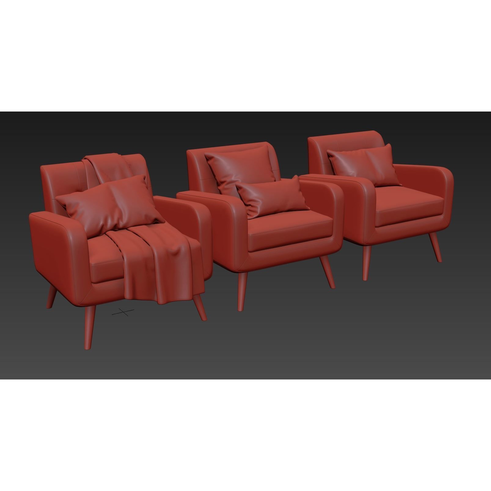 Almeda Upholstered Armchair - Game-Ready 3D Model - View 10