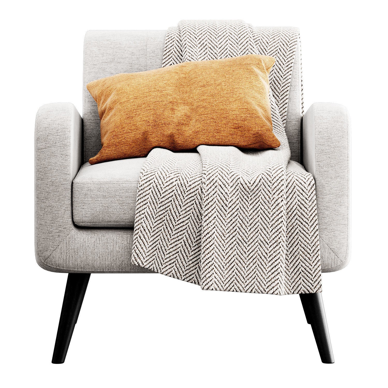 Almeda Upholstered Armchair - Game-Ready 3D Model - View 13