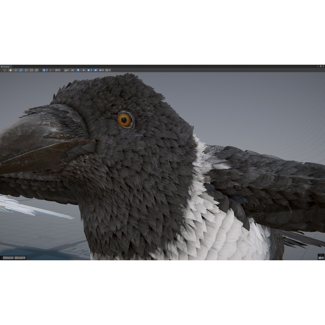 Ravens and Crows 3D Model – Low Poly Rigged Animated Asset, FBX - View 7