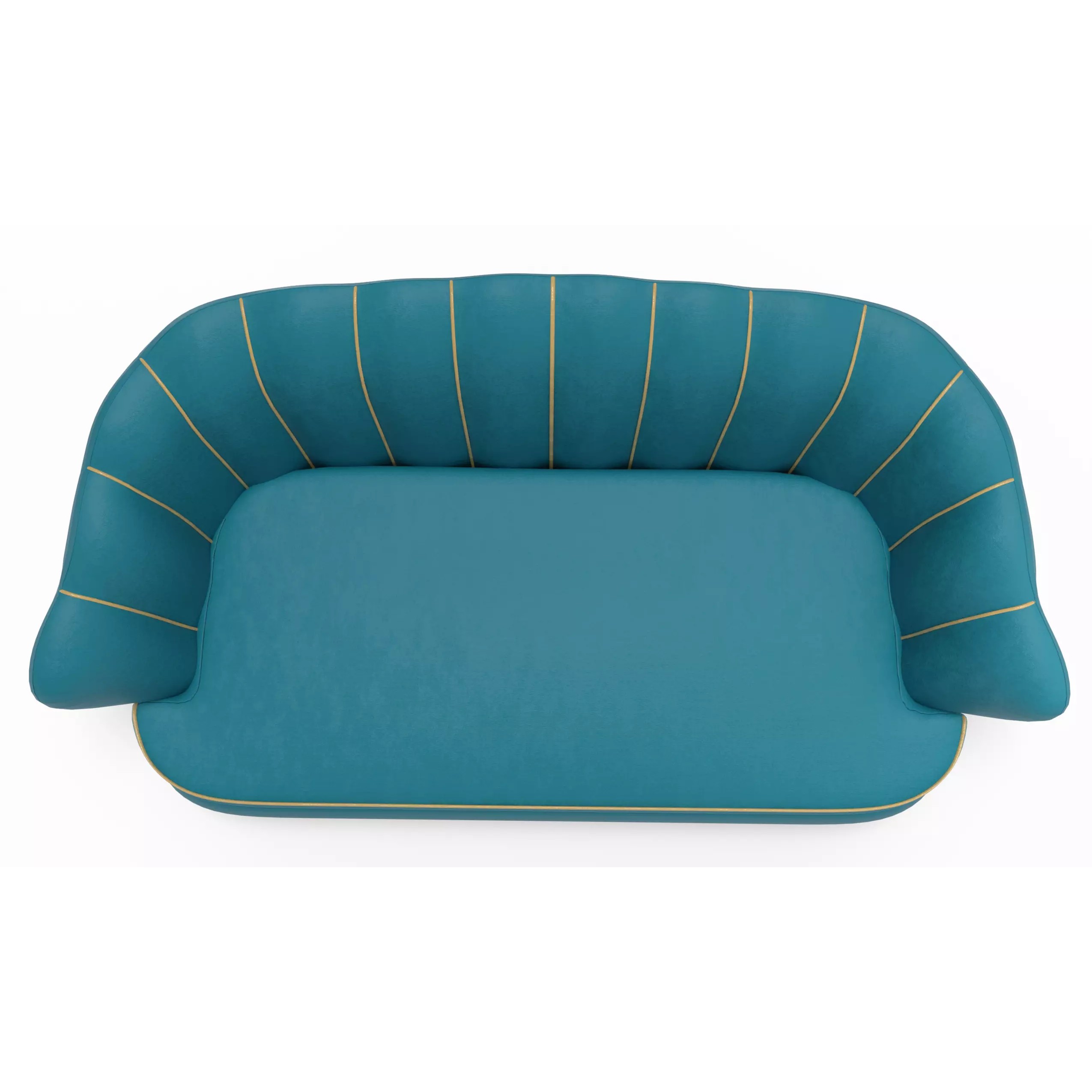 Elegant Modern Curved Sofa - Game-Ready 3D Model