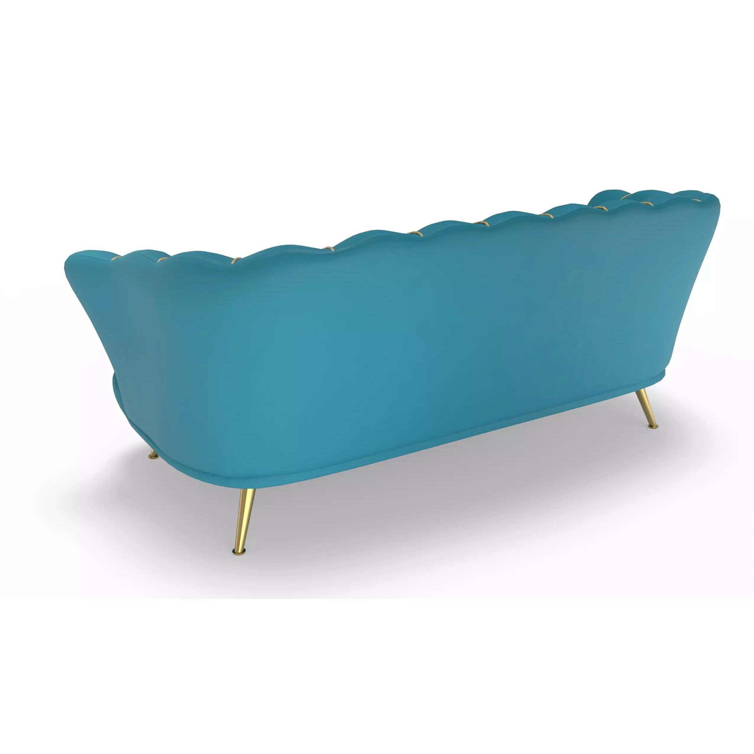 Elegant Modern Curved Sofa - Game-Ready 3D Model - View 6