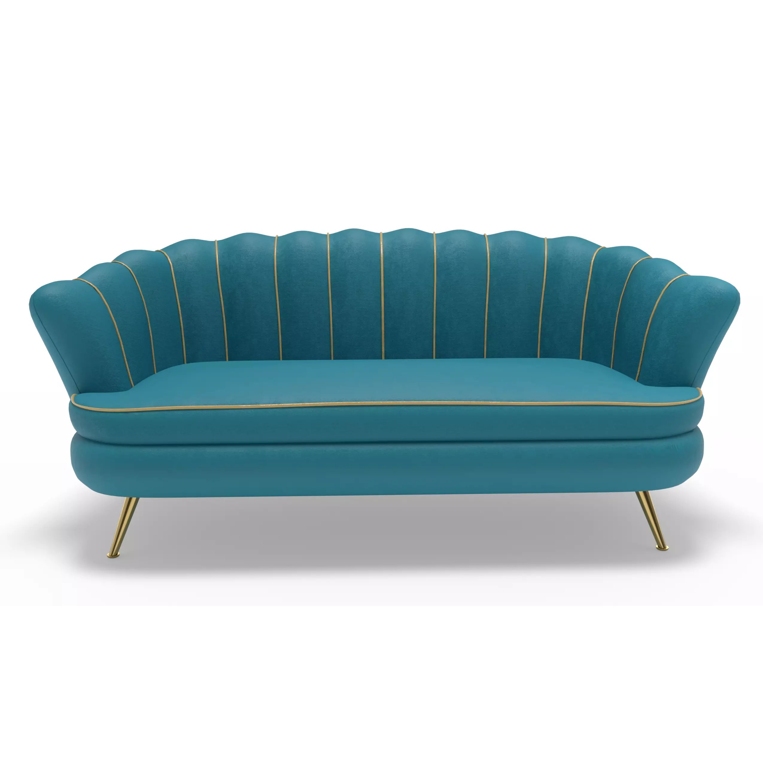 Elegant Modern Curved Sofa - Game-Ready 3D Model - View 8