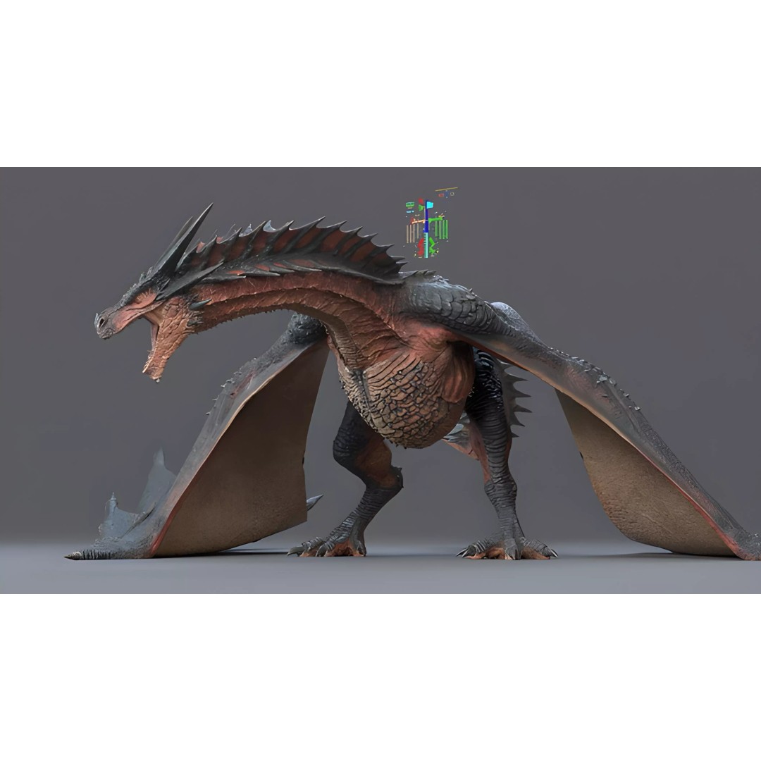 Dragon 3D Model – Animated Low-Poly Rigged Creature, FBX - View 2