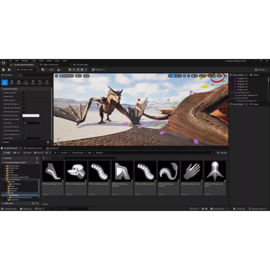 Dragon 3D Model – Animated Low-Poly Rigged Creature, FBX - View 8